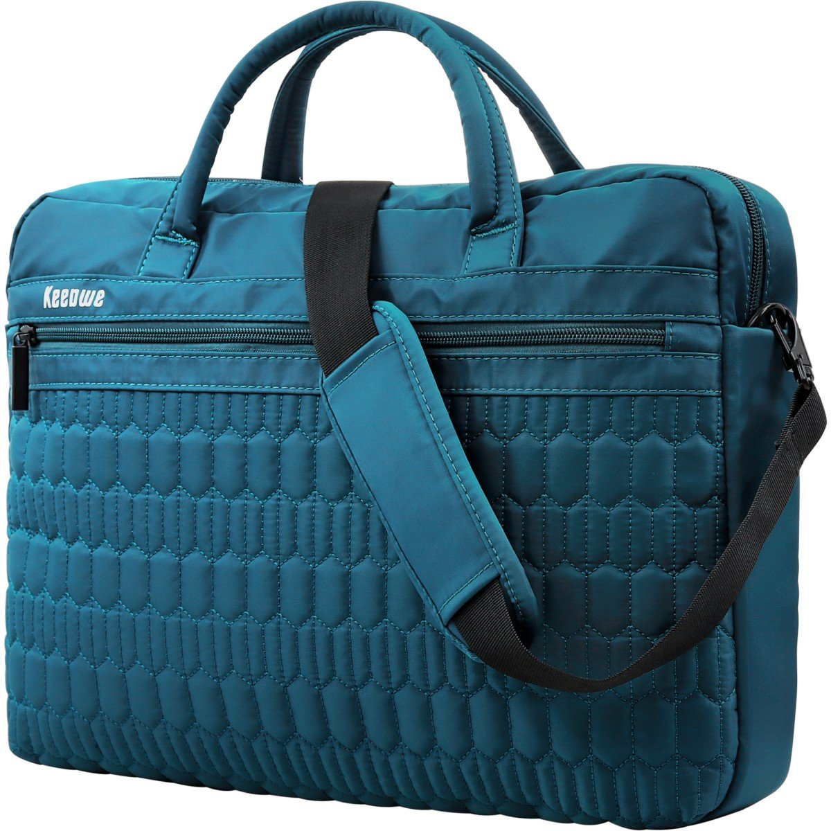 Laptop Bag, KEEPWE 15-15.6in Removable Lightweight Nylon Laptop Messenger Shoulder Bag for Women, Men, Computer, Office, Business, Travel, College (Blue)