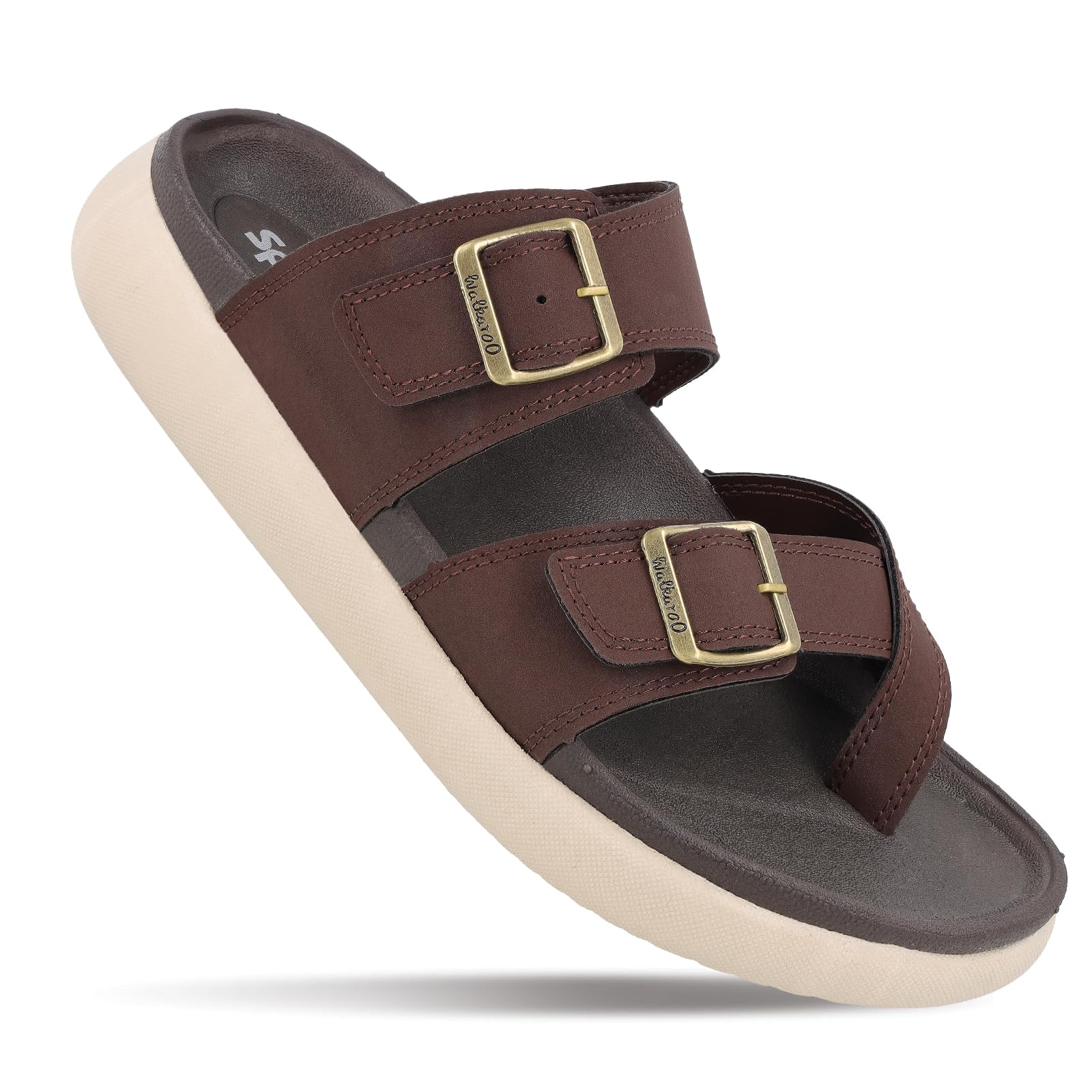 walkaroo Men's Slip-On Comfort Sandals with Adjustable Buckles - WC4483-picture-29