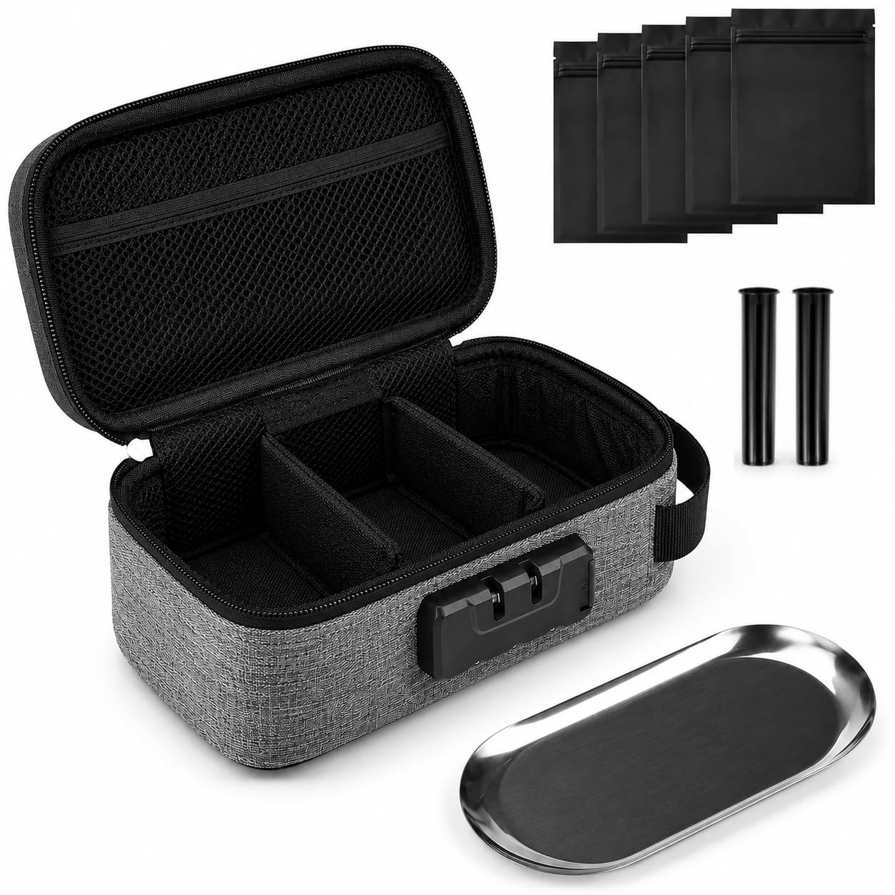 Smell Proof Bag with Combination Lock, Odor-Proof Stash Box Container
