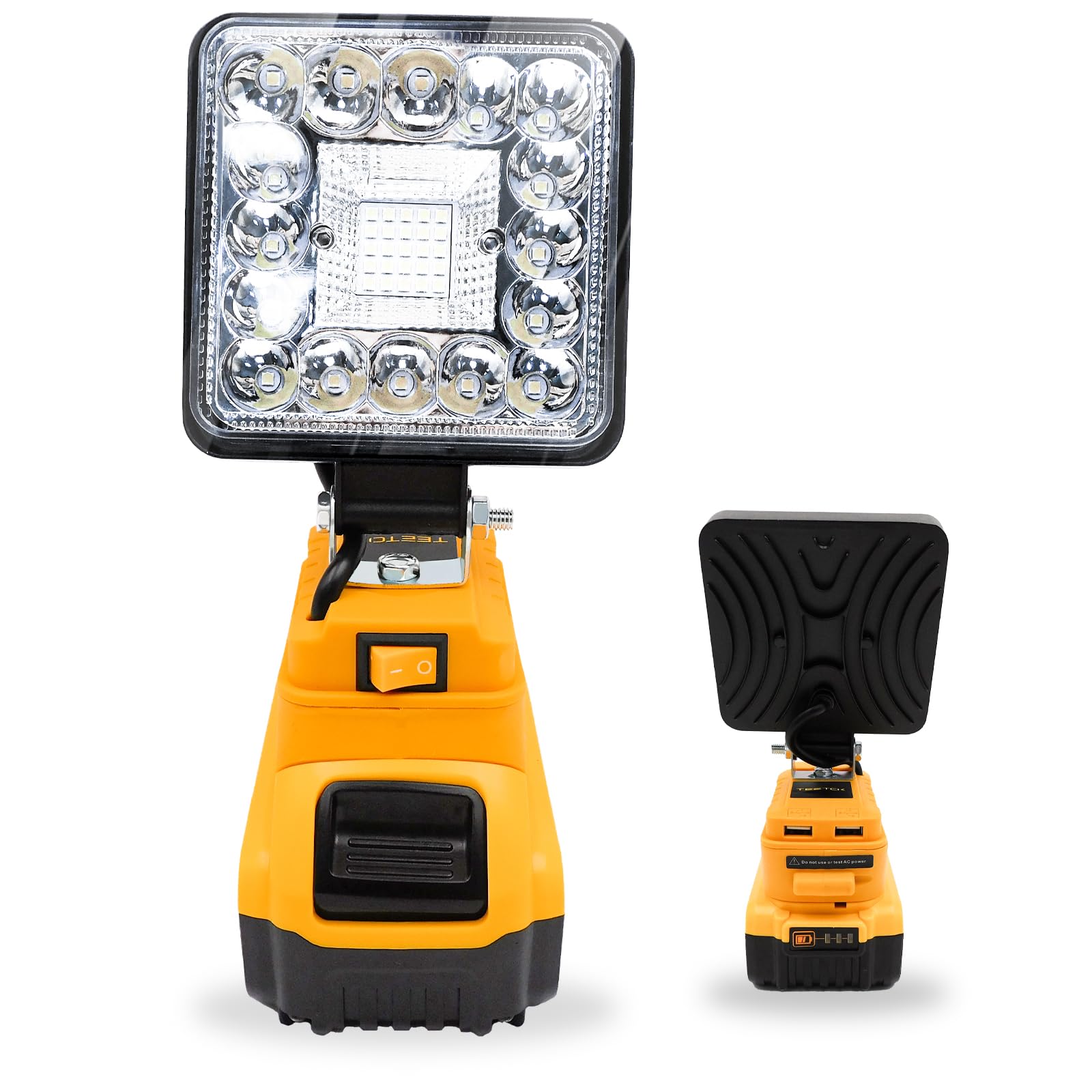 TEETOKLED Work Light for DEWALT 20V MAX Battery, 48W 3800LM LED Flood Light with Low Voltage Protection, for Garage Working, Outdoors, Emergencies and Job Site Lighting(Battery not Included)