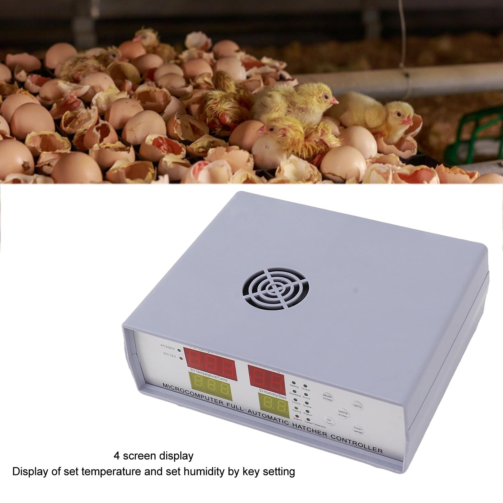 Inkubator-Controller, Mini, Zuverlässiges Temperaturkontrollgerät für Bruteier, 180–240 V, Kunststoff, 1 Einheit