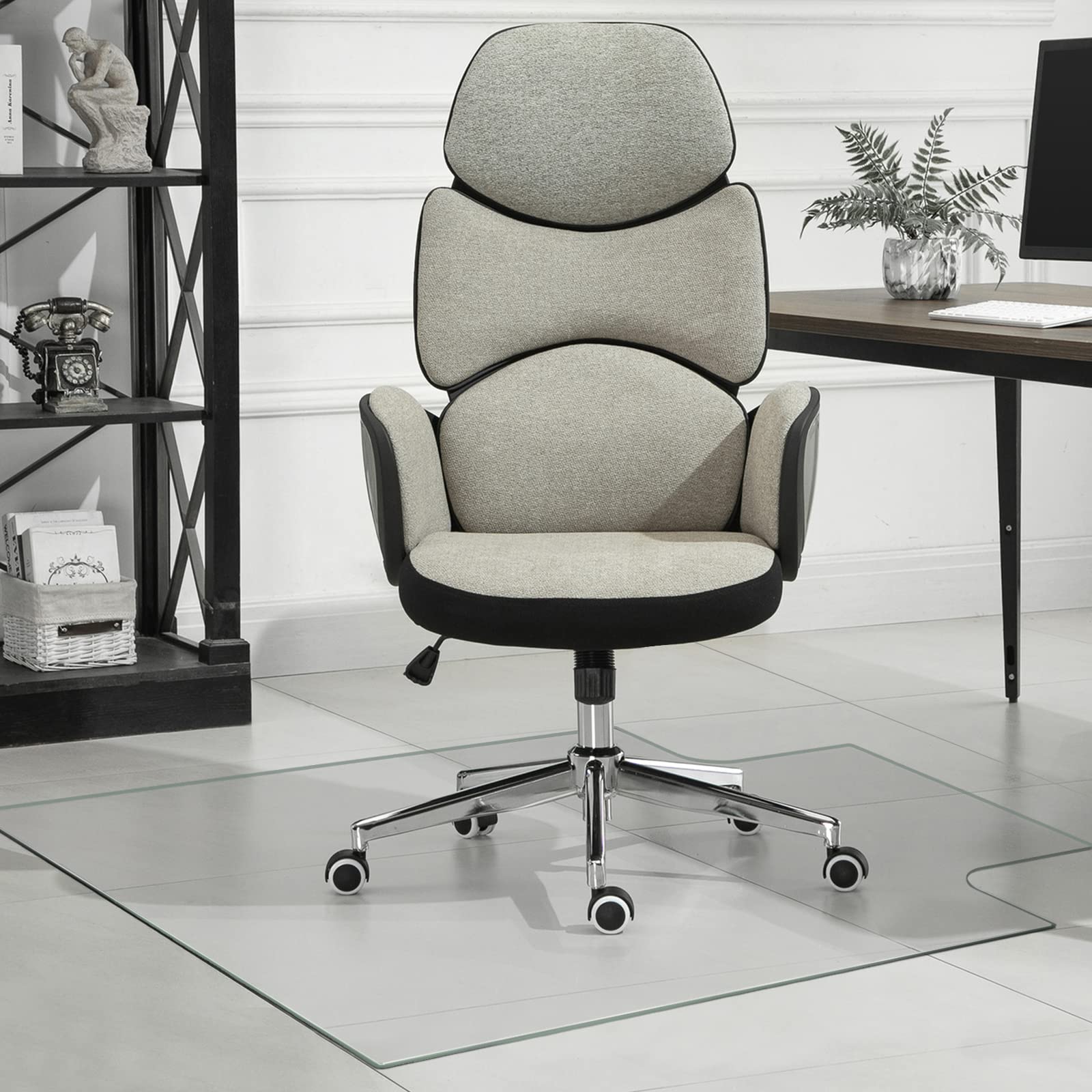 NeuType Glass Chair Mat Tempered Glass Office Chair Mat with Extended