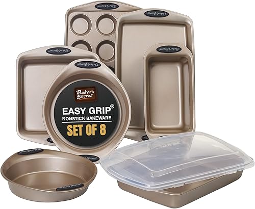 Juegos de utensilios para hornear  Juego de 8 moldes para hornear con agarre  Juego de bandejas para hornear para horno antiadherentes, artículos de