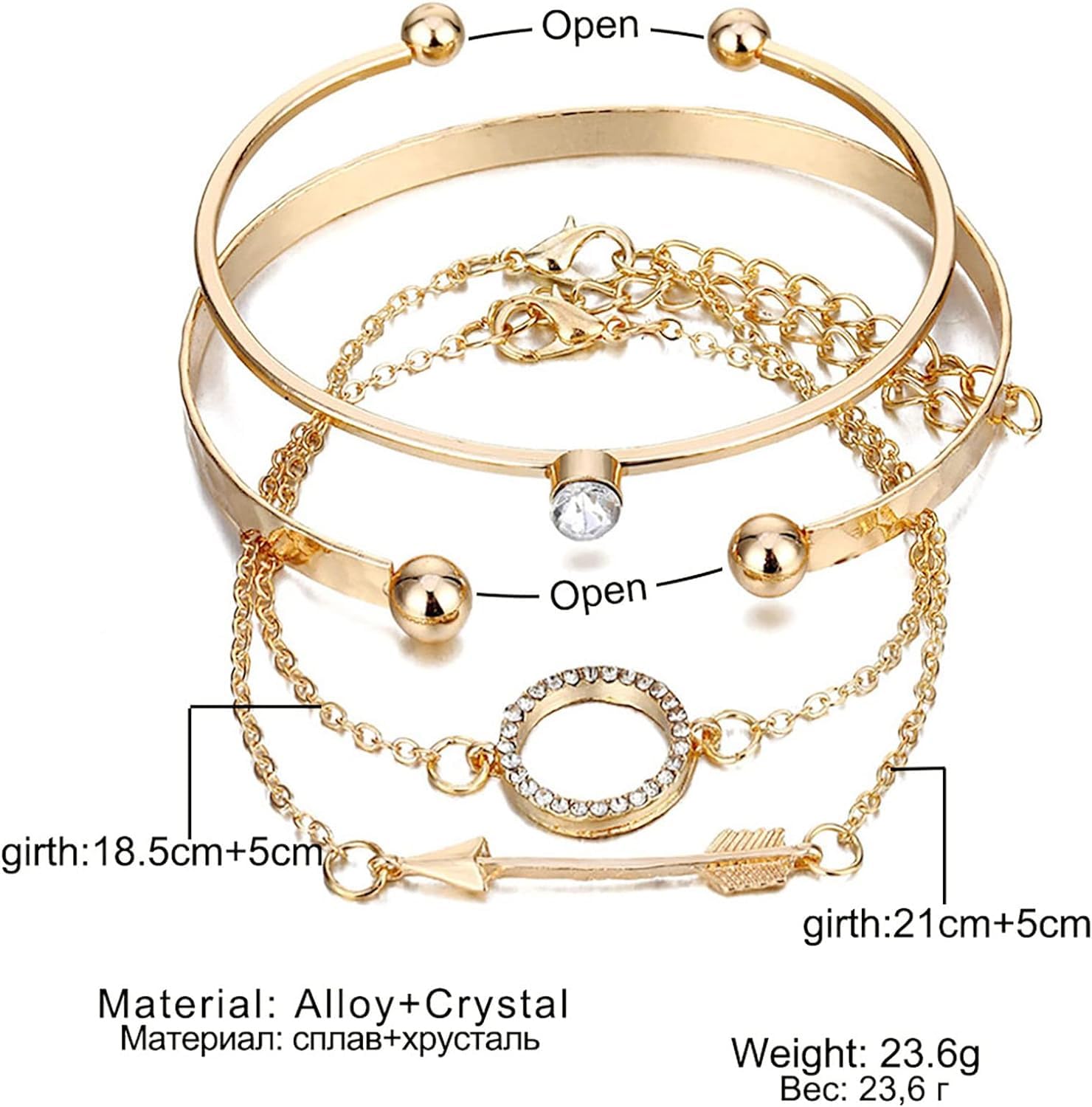 Stackable Plated Jewelry Bracelet Bangles for Women