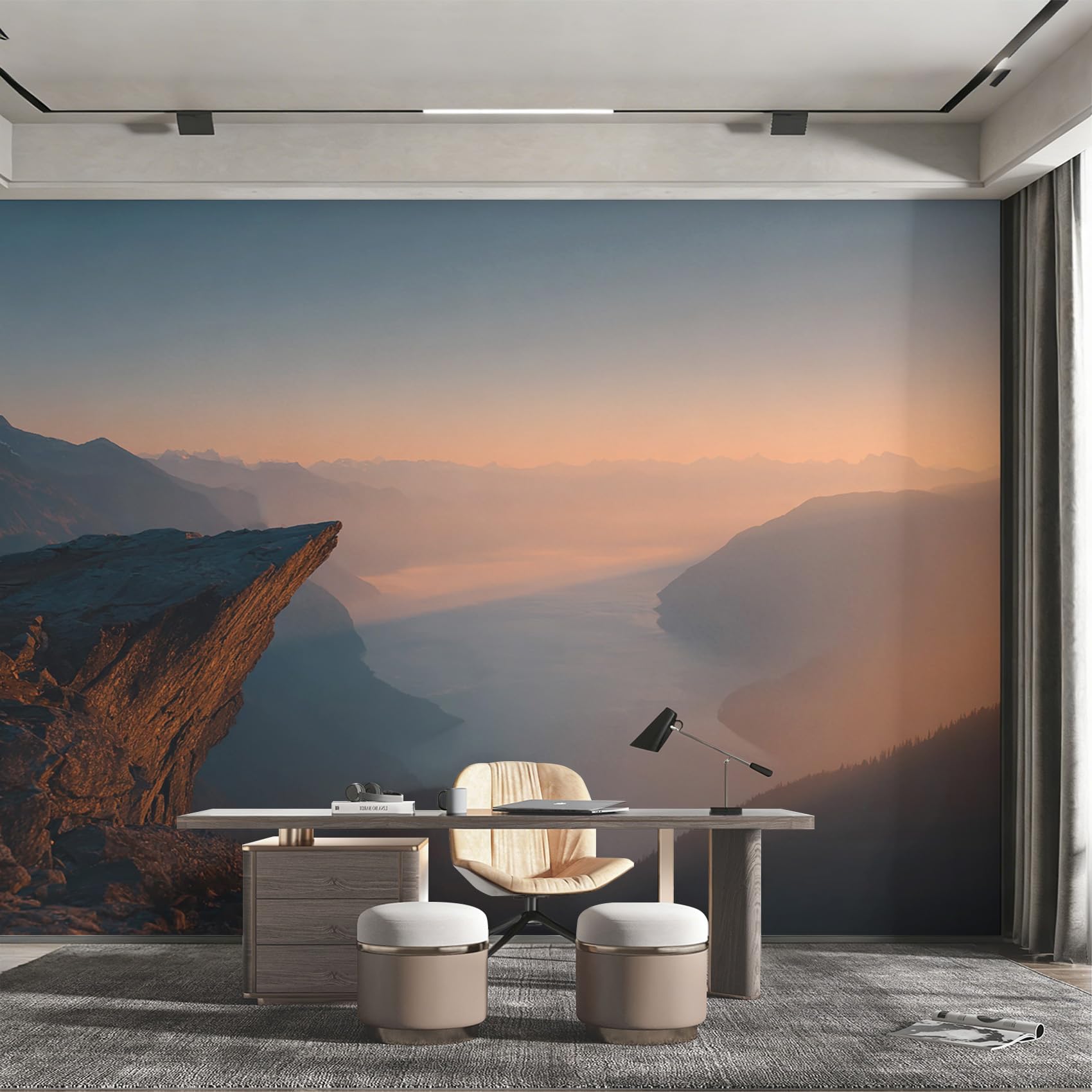 Fresque Murale Intissé Paysage Montagne Décoration Murale Résistante XXL