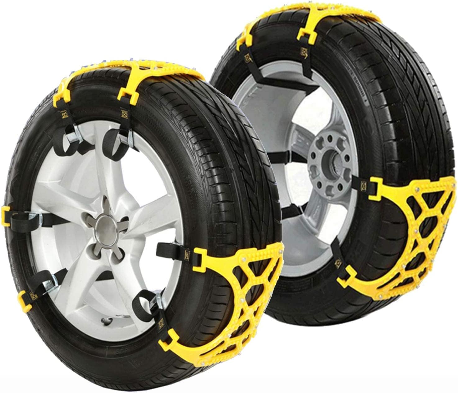 Linist Universal Anti-Skid Snow Chains for Cars Set of 6 Heavy-Duty Winter Tire Chains Adjustable for Tire Width 165-265mm,Easy Installation Durable TPU Construction for Cars,SUVs, and Winter Driving