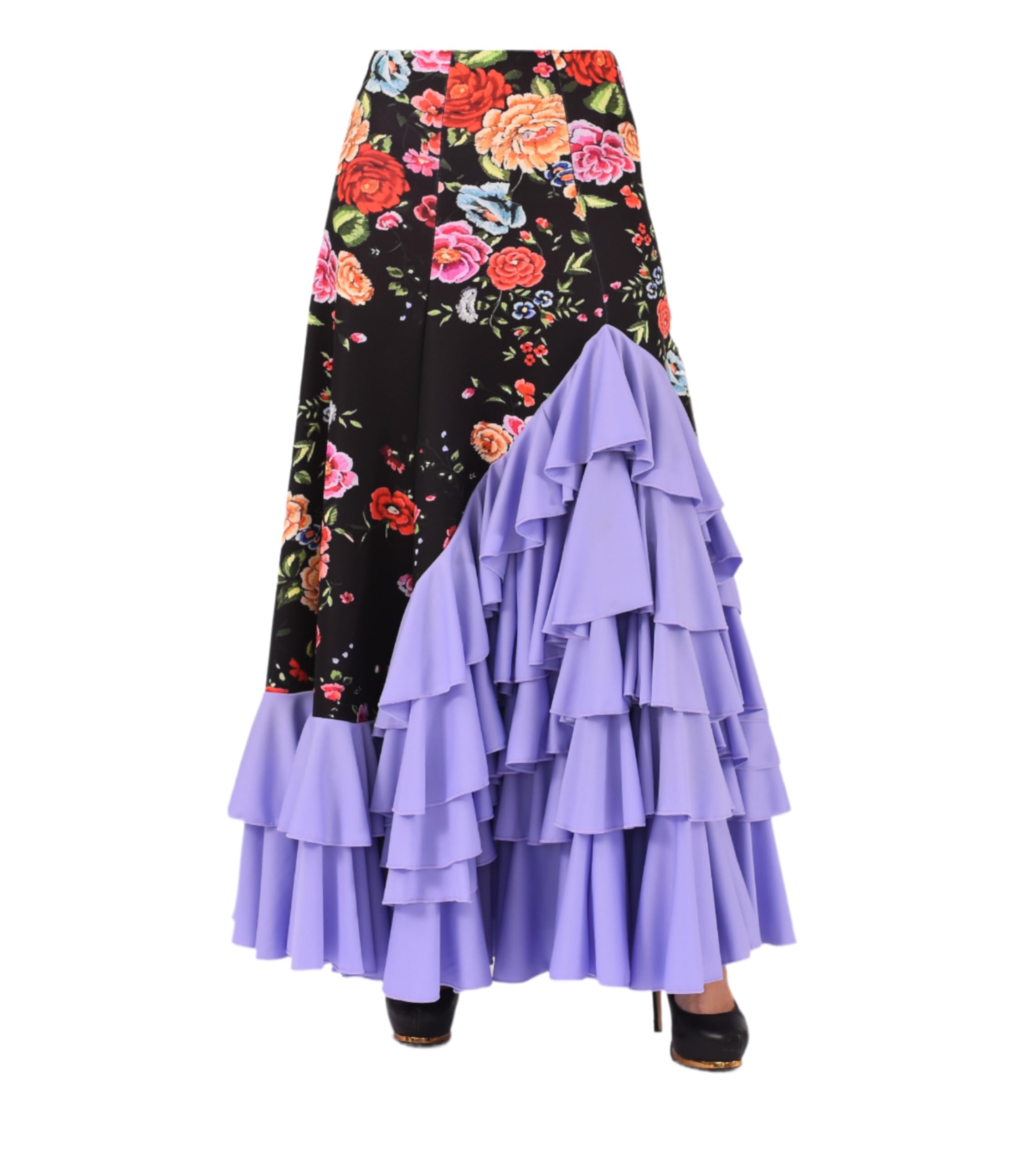 Falda Flamenca Mujer con 5 Volantes – Mucho Vuelo y Caída Espectacular – Ligera, Cómoda y Ideal para Baile, Ensayo o Escenario — view 6