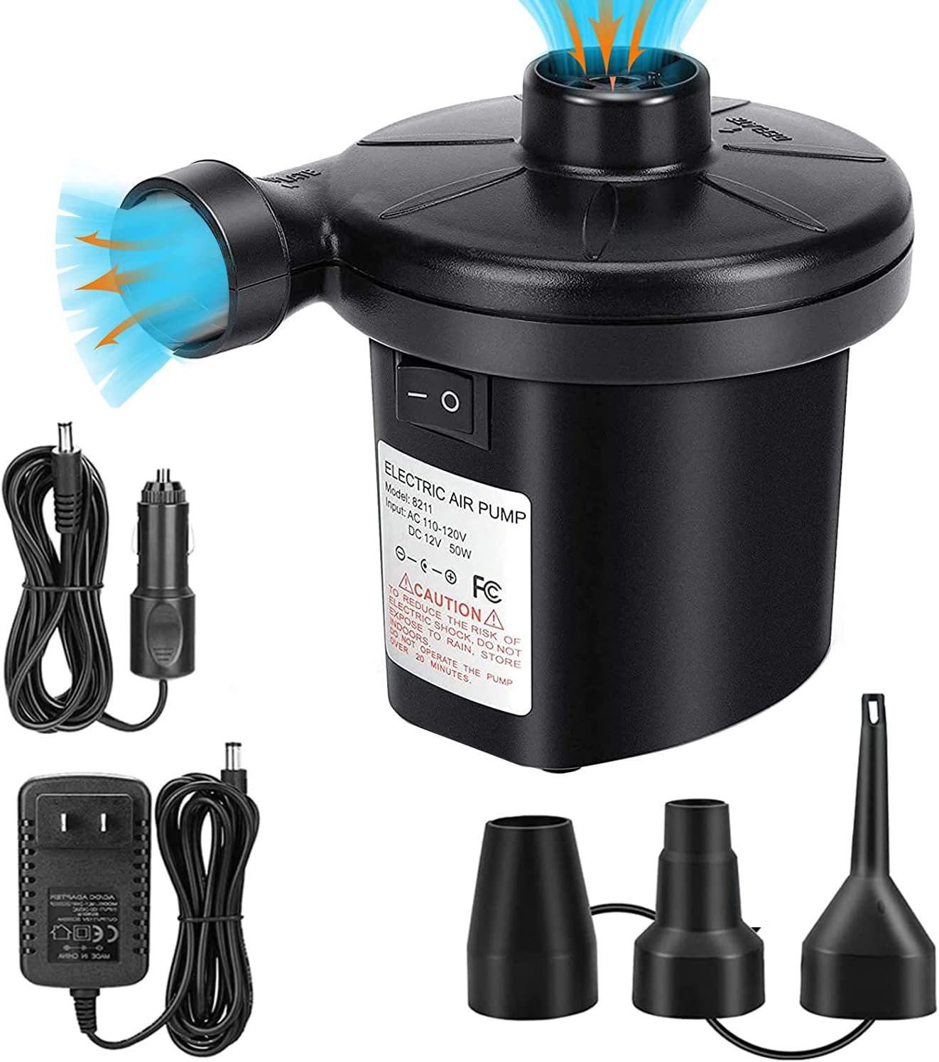 PJIODYKIW Air Pump for Inflatable, Air Mattress Pump, Electric Air Pump