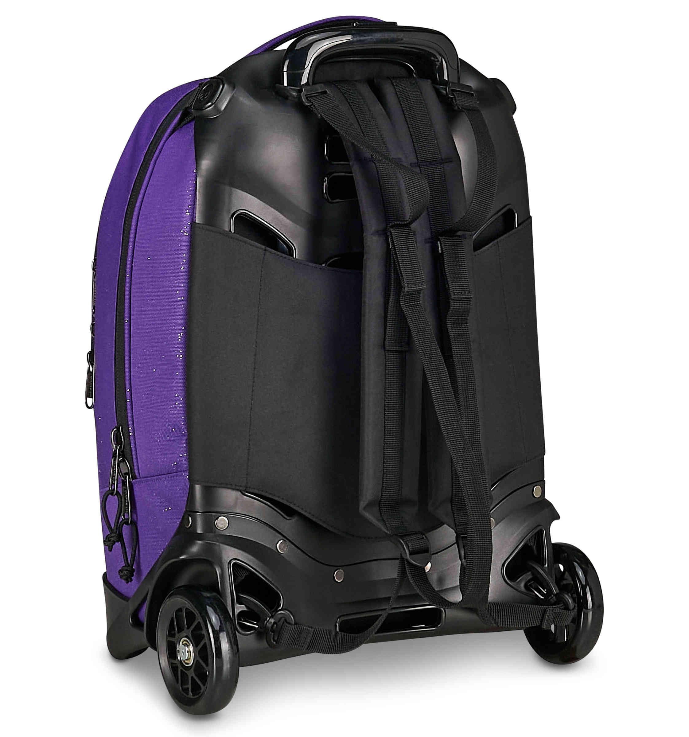 Invicta Trolley Scuola Plug Shine, Viola, 34 L, Effetto brillantini, Doppio Scomparto, Cross-over System, Tasca attrezzata, Scomparto porta pc, Tasca portaborraccia, Scuola media e superiore, Ragazza