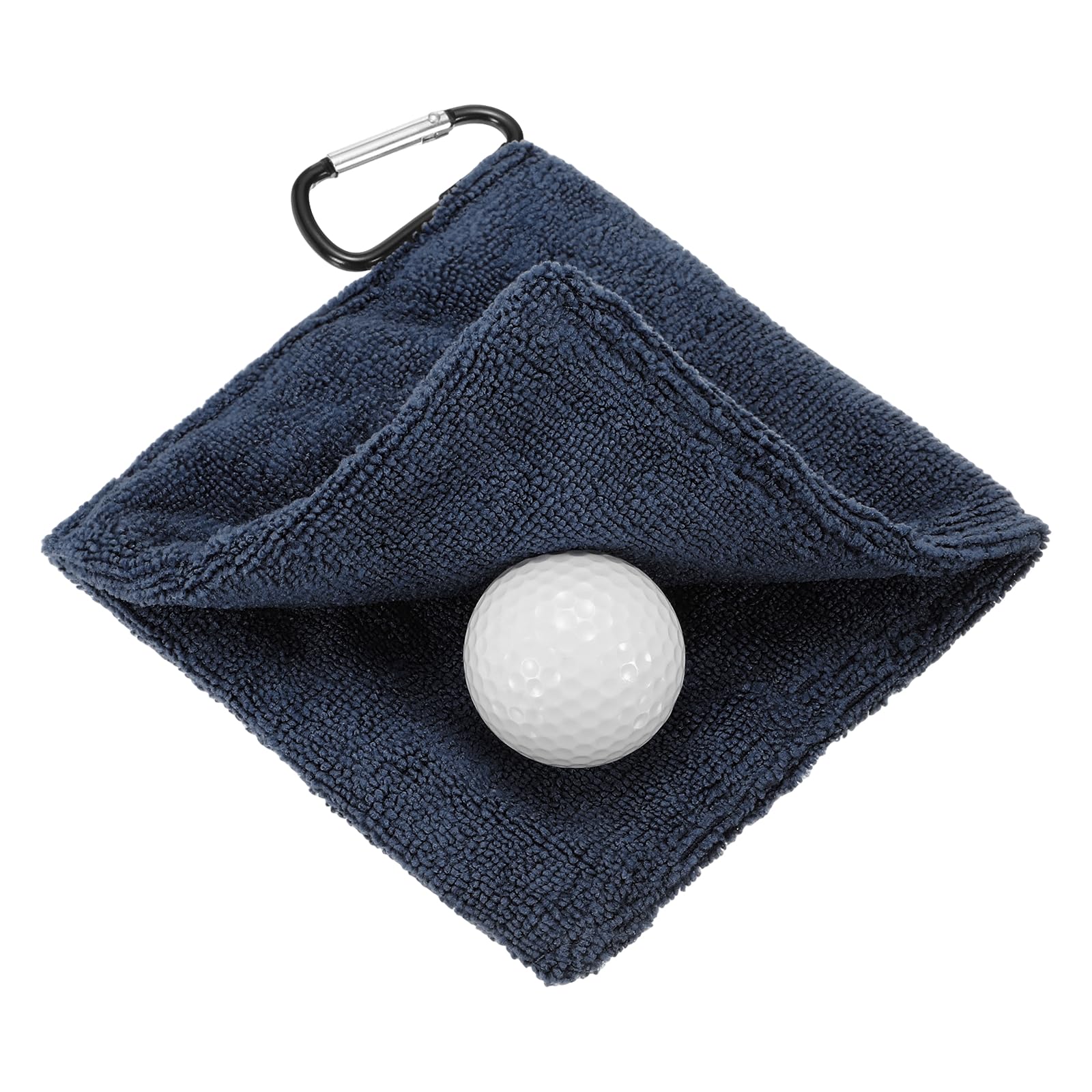 YELARXI Small Microfiber Golf Towel, Pocket Golf Ball Towel with Clip Fitting For (Bags/Carts/Clubs-Cleaning Accessories-Men/Women) 6 Inch & 1 Pack & Black Blue