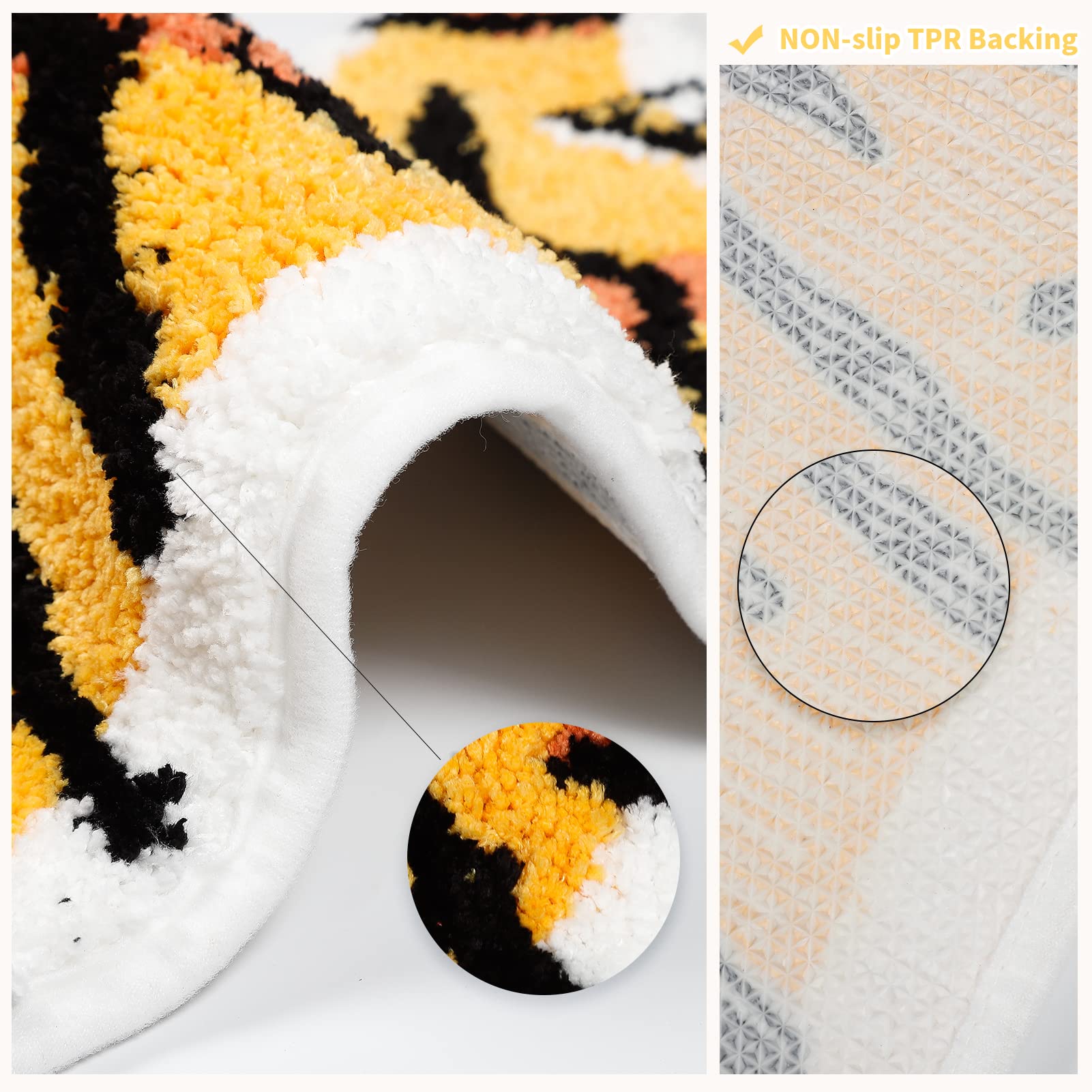 Funny Tiger Shaped Bath Mat - Non-Slip, Plush, Machine Washable Bathroom Rug (33"x22") - View #3