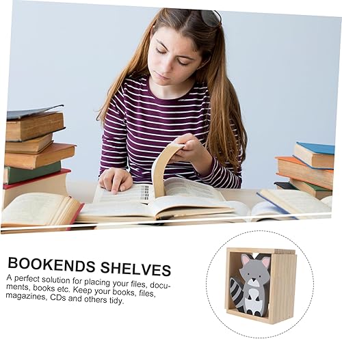 Miniatura 8 de VOSAREA 1 par de sujetalibros de madera antideslizante sujetalibros expositores para libros de resina para el hogar, tapas de libros de cuentos de