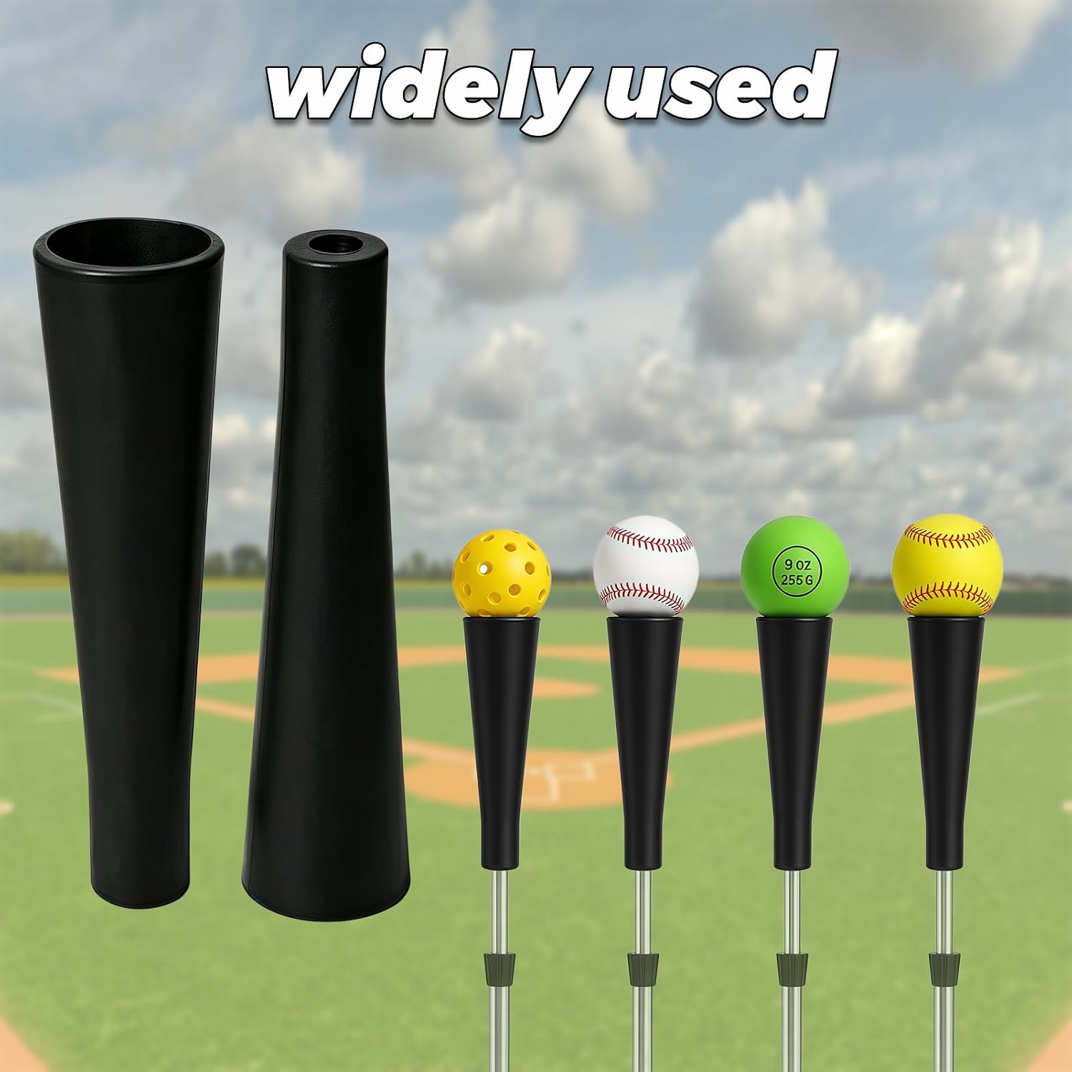 2 PCS Replacement Batting Tee Topper Compatible with Tanner, Rubber Cup for Baseball Softball Practice Training, Black – Easy Install, Durable, Fits Most Tees