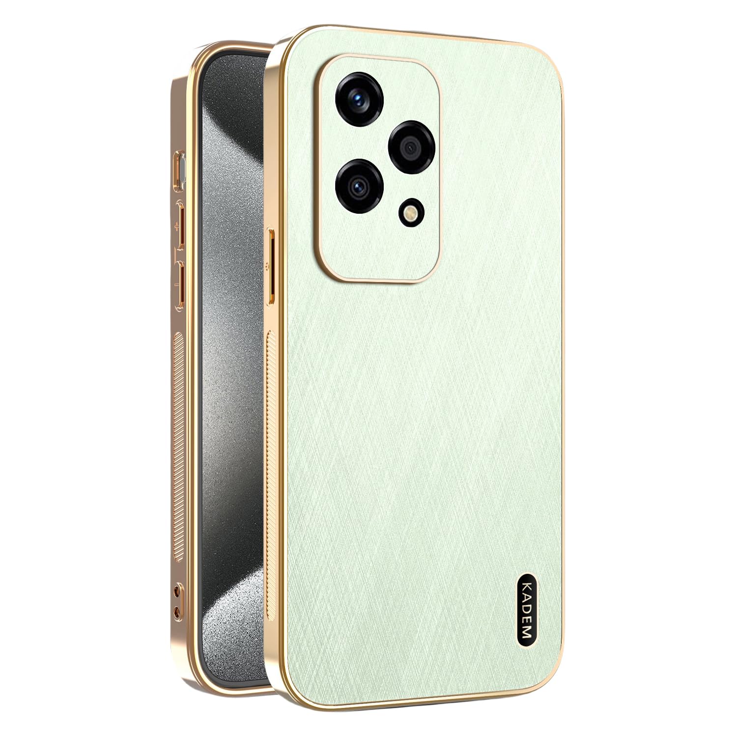 DINGK Silicone Cases for Honor 200 Lite Cover, Slim Soft TPU Shockproof Phone Protective Shell Luxury Electroplated Silk Bamboo Pattern Wireless