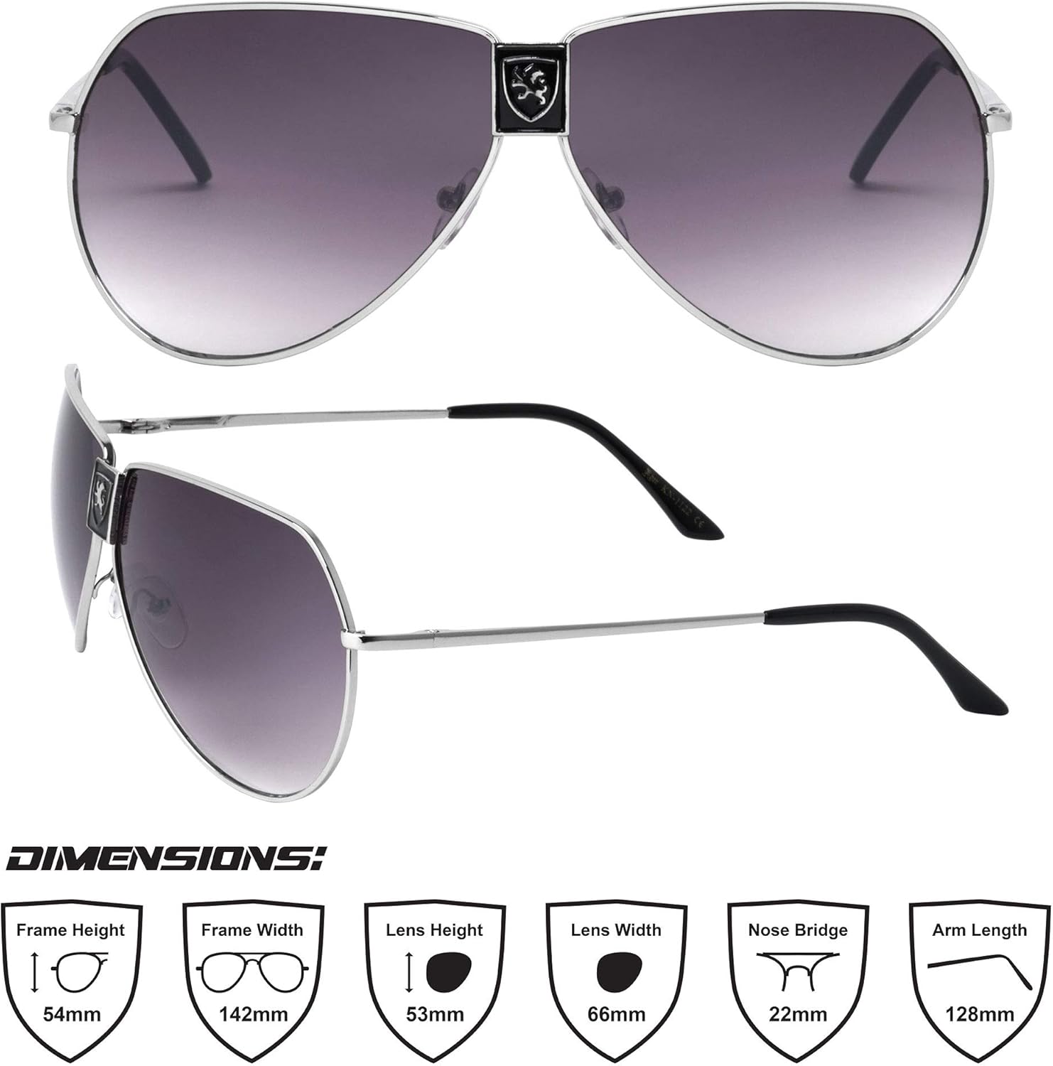 Khan Haze - Spring Hinge Sports Racing Aviators Sunglasses
