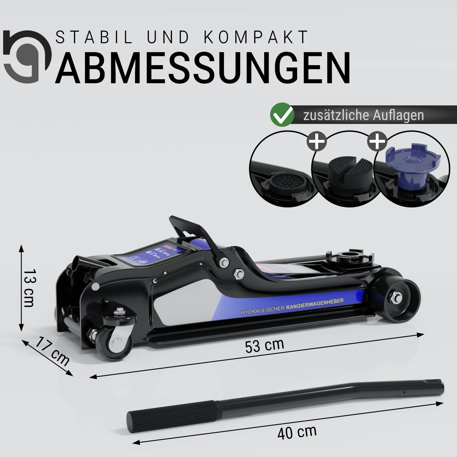 HAGO24 hydraulischer Wagenheber bis 2,5T I hochwertiger Rangierwagenheber mit Gummiauflage I Wagenheber hydraulisch mit 360° Rollen I sichere Auto Hebebühne I robuste Radwechsel Montagehilfe