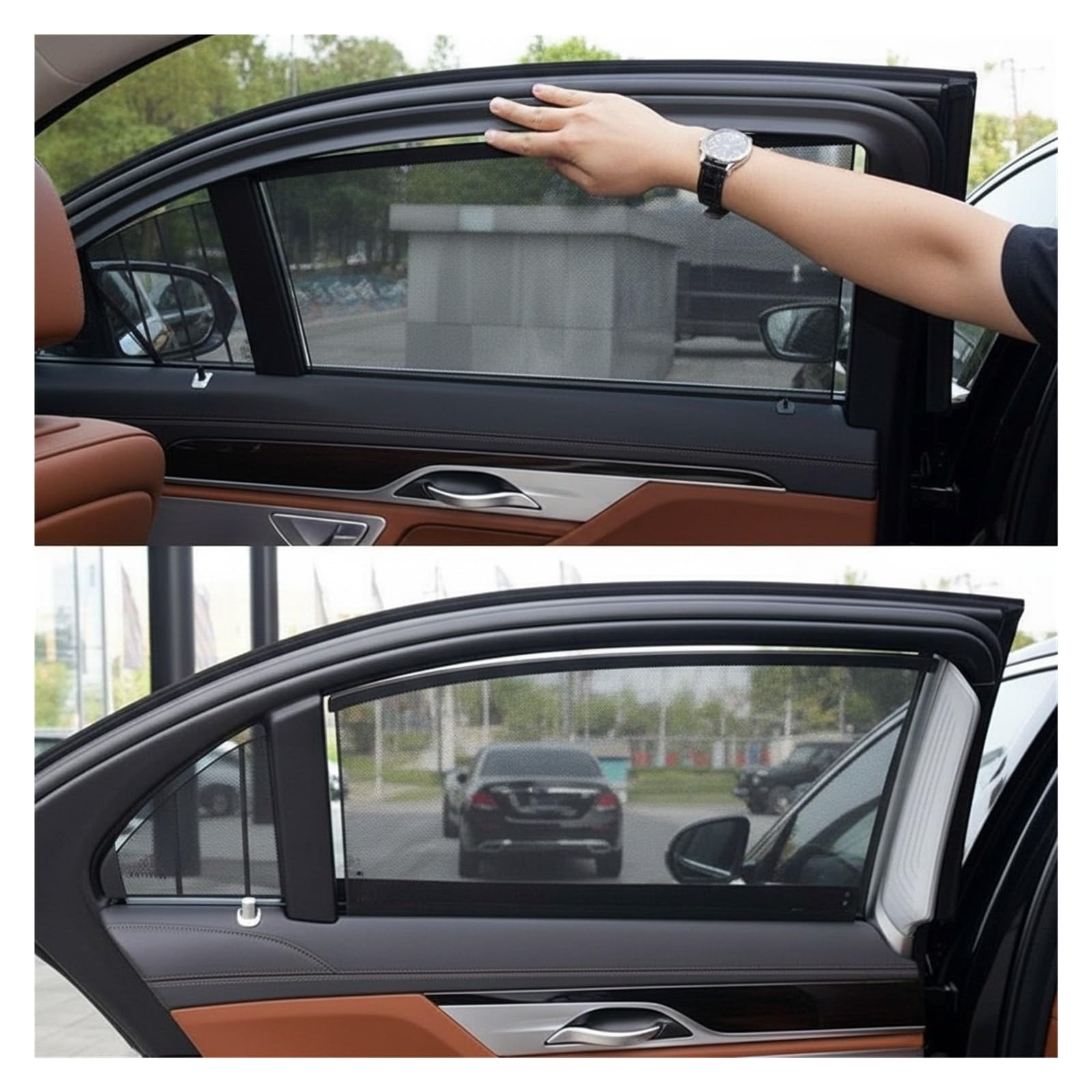 Coche Parasol Lateral Cortina de Ventana Coche retráctil automática, protección Solar, Aislamiento térmico, Parasol Lateral Universal automático