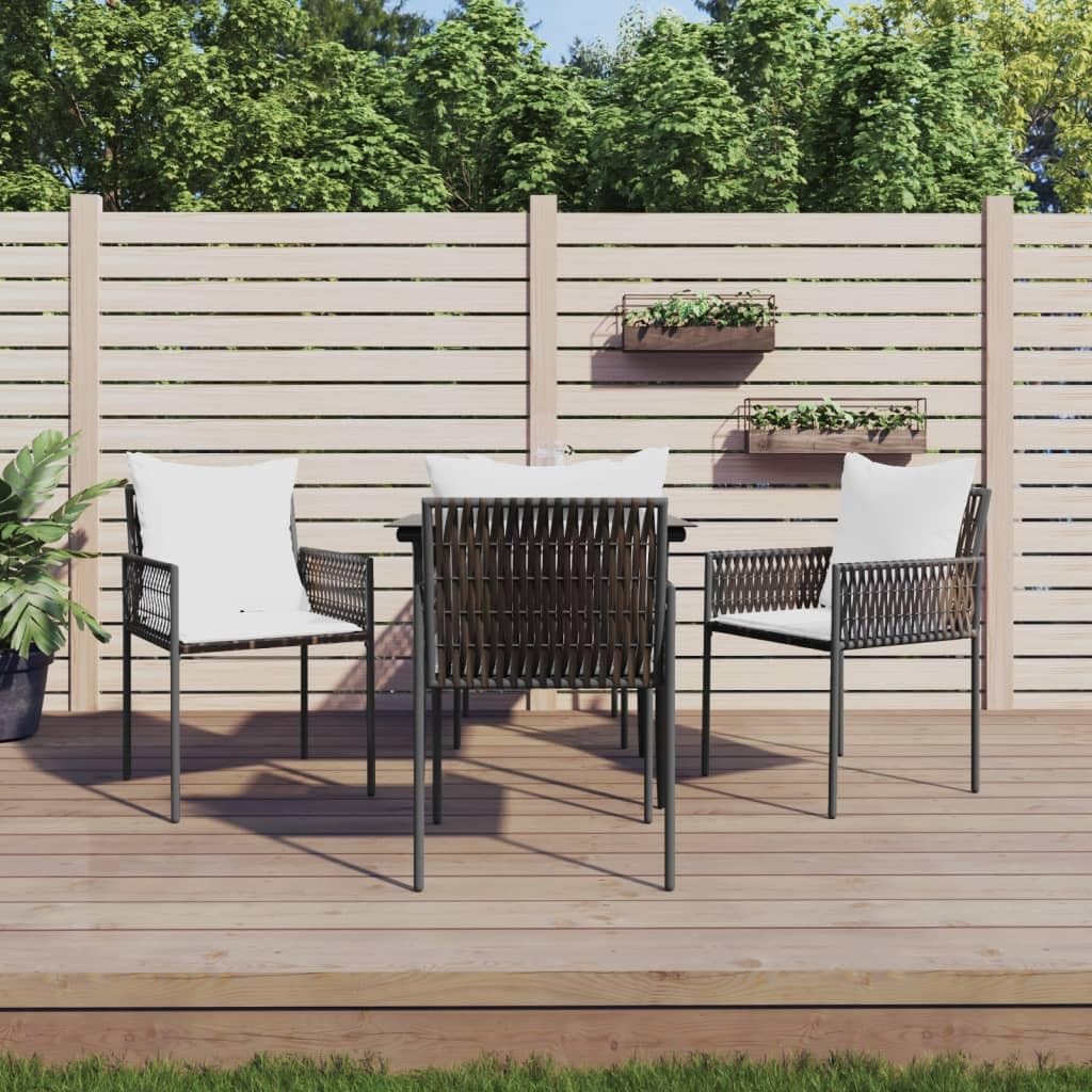 Ratán sintético resistente intemperie para jardín terraza pack 4 marrón