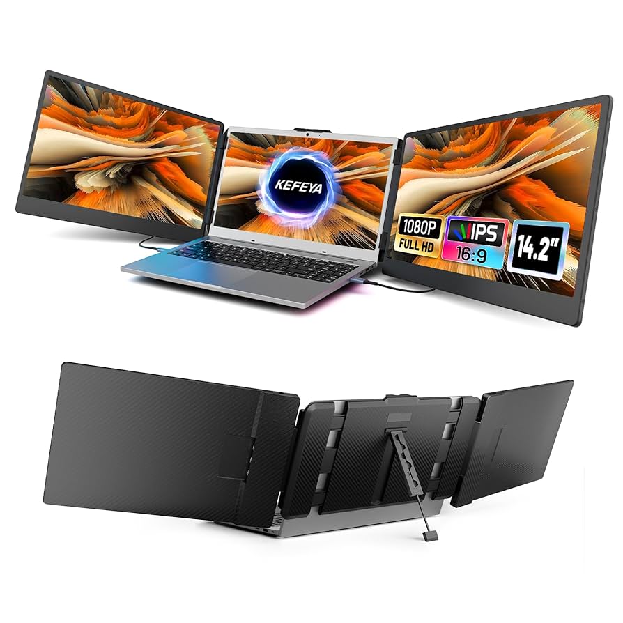ディスプレイ・モニター本体 TRIPLE SCREEN LAPTOP SCREEN EXTENDER Amazon.com: Vixtan Triple Laptop Screen Extender Portable