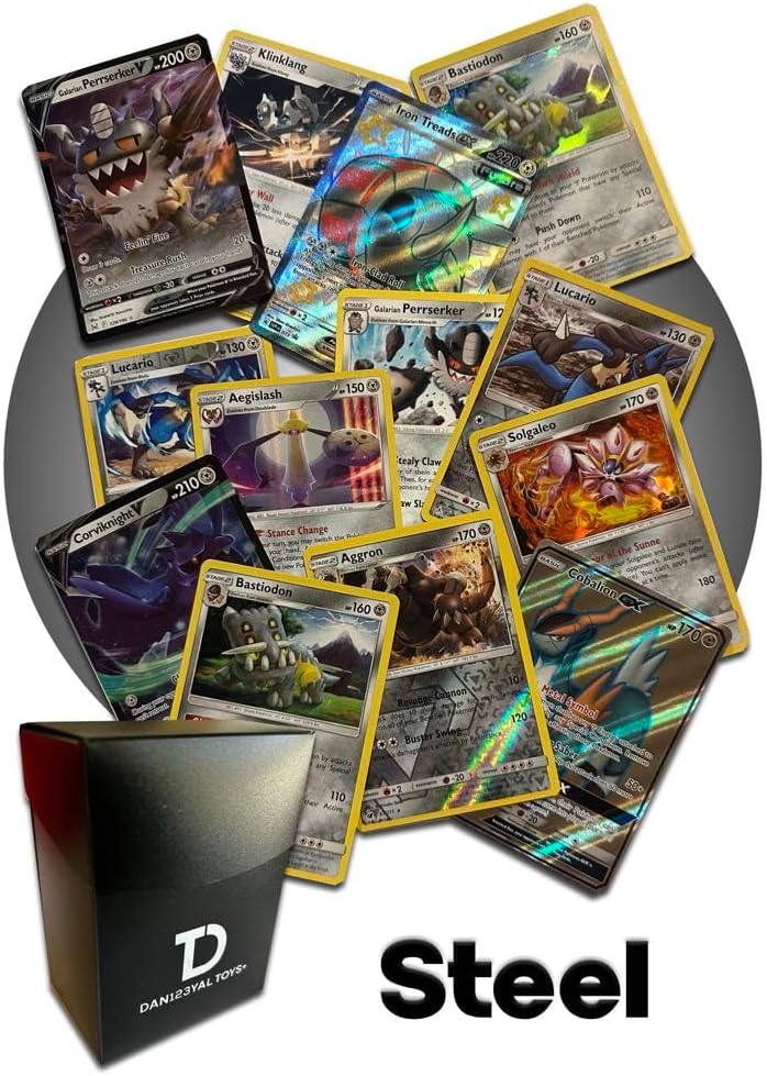 Steel Type TCG Random Assortment Bundle || Guaranteed Ultra Rare + 20 Random Cards + Dan123yal Deck Box