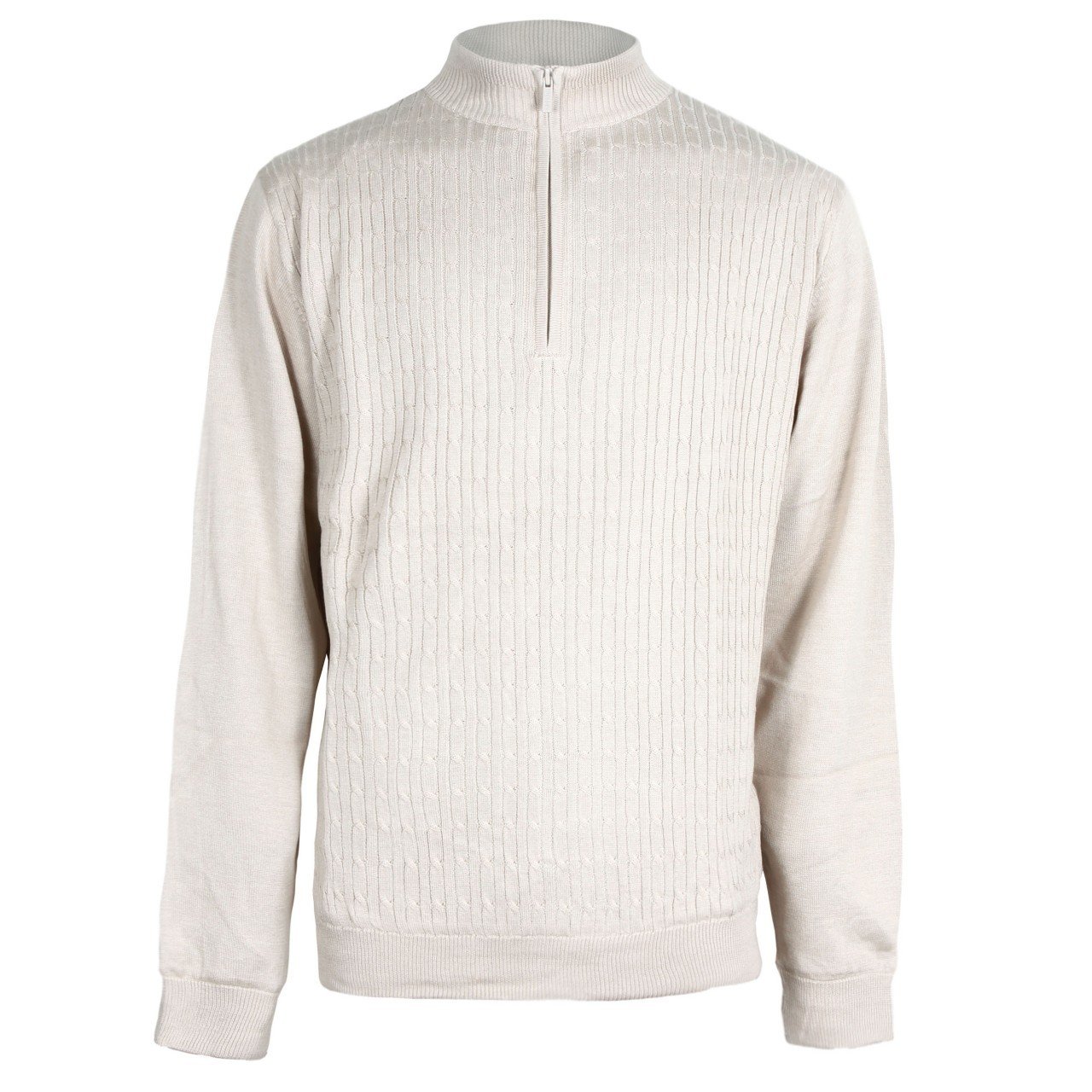 Men's Cable Sweater with Wind Block Lining