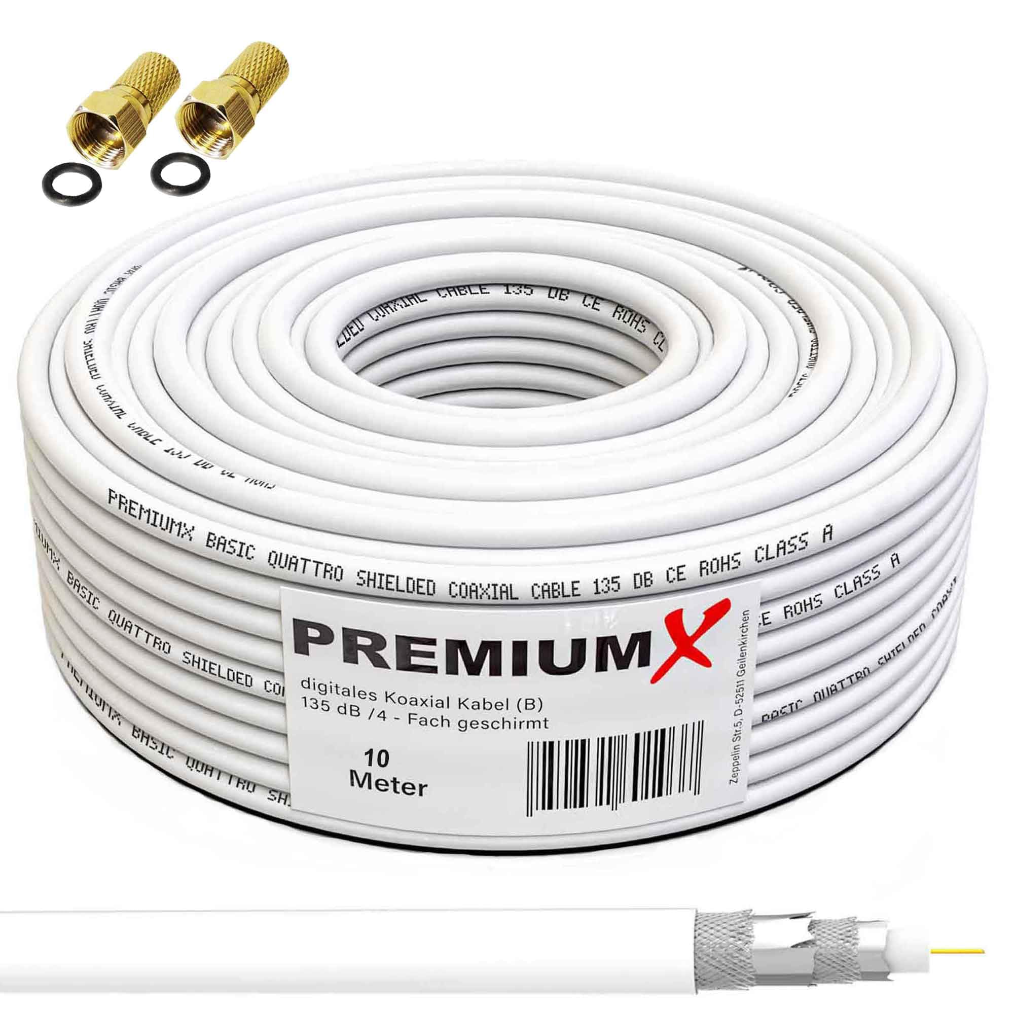 PremiumX Mobile Camping SAT Anlage Satellitenschüssel TV Receiver Satelliten-Finder Single LNB 10m Kabel Koffer Camp Stativ