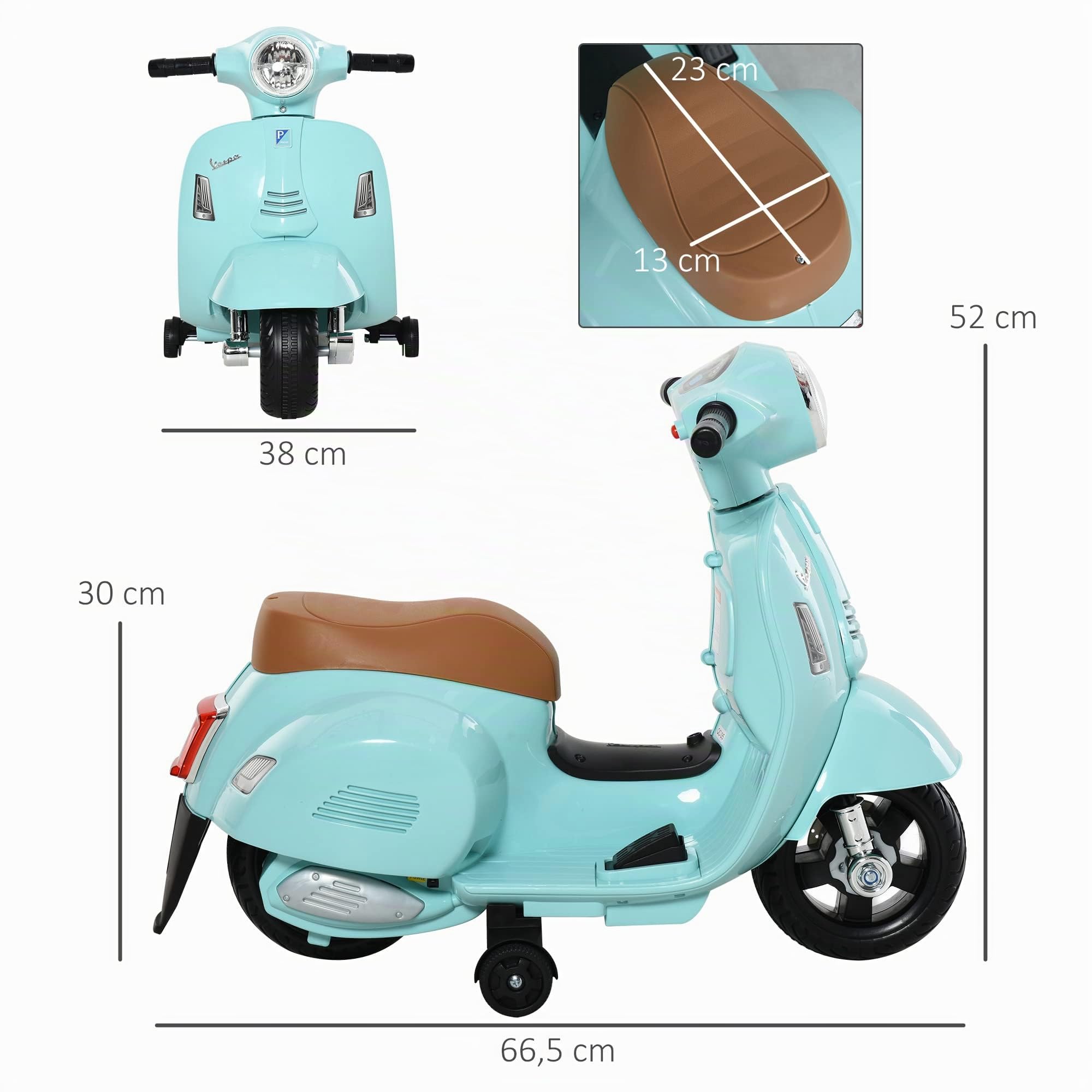 HOMCOM Moto électrique Enfant avec lumière LED et Son 18-36 Mois Vert