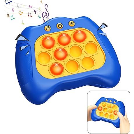 AIQI 2024 LED Pop It Fidget Push Game with Music [Blue]