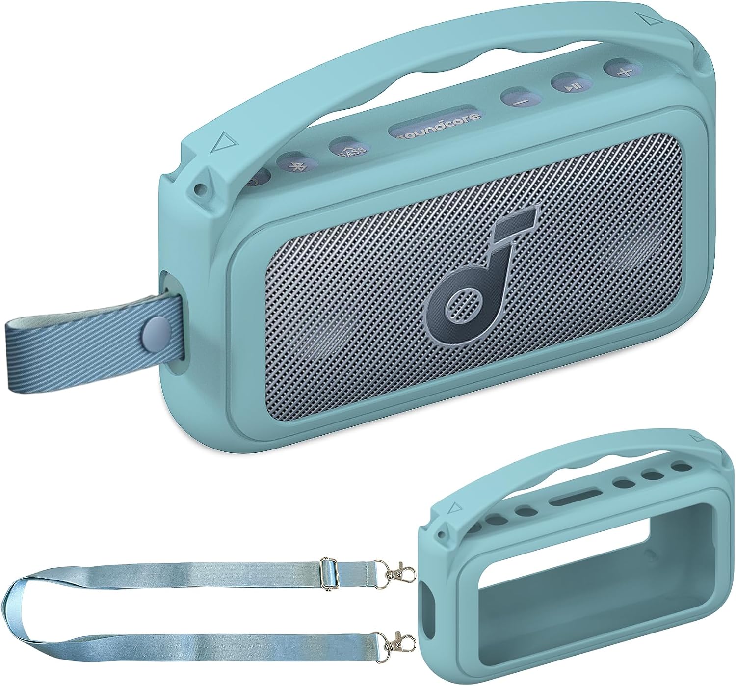 Silicone Cover Case for Soundcore Motion 300 Wireless Hi-Res Portable Speaker, Protective Holder Skin for Motion 300 Speaker Case Accessories (Blue)