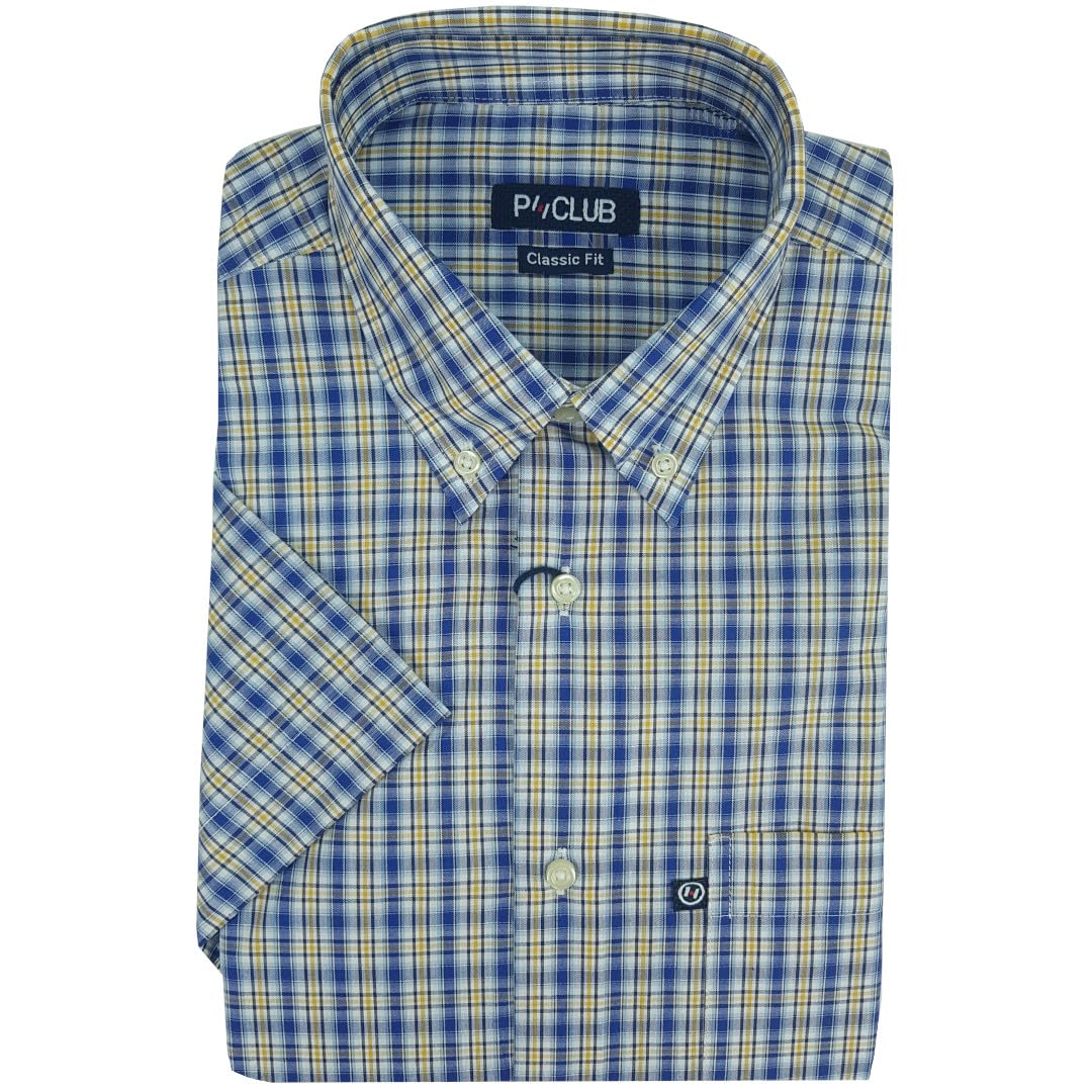 Camicia Uomo Manica Corta 100% Cotone Taglie Forti con Taschino 3XL 4XL 5XL 6XL
