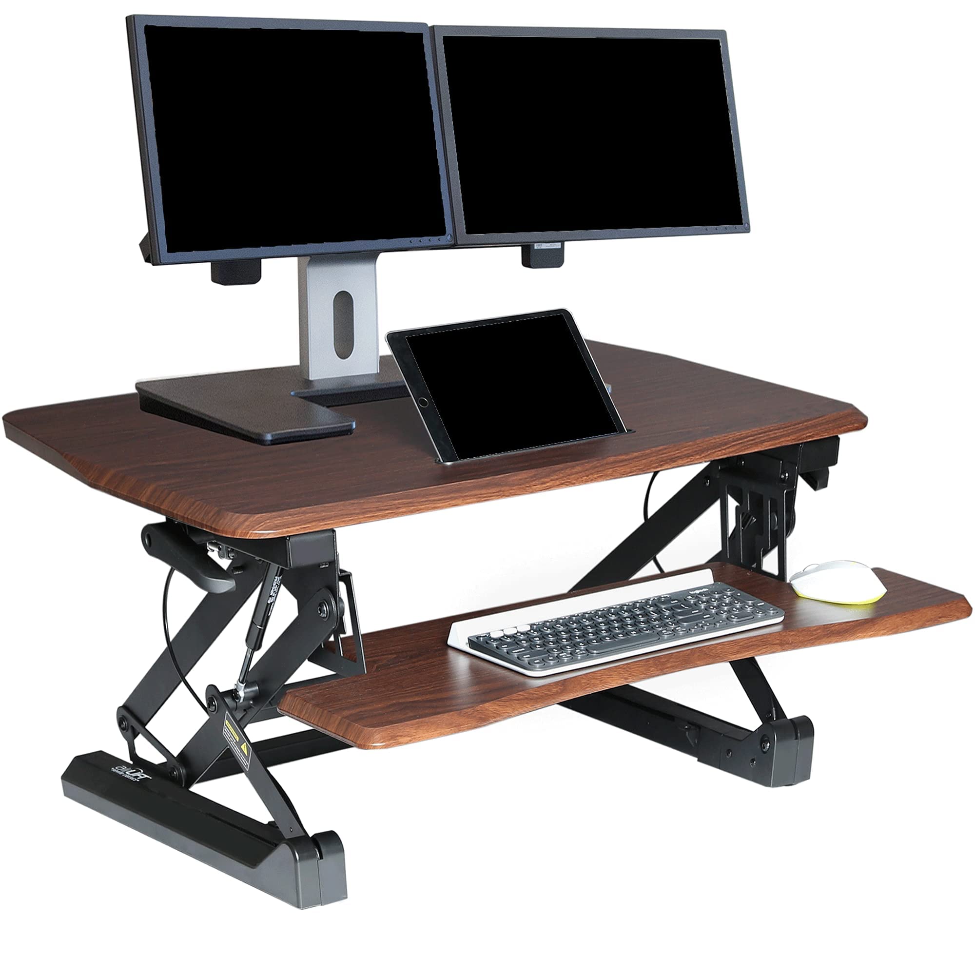Seville ClassicsStanding Desk, Alloy Steel, Walnut, 90 cm x 59 cm