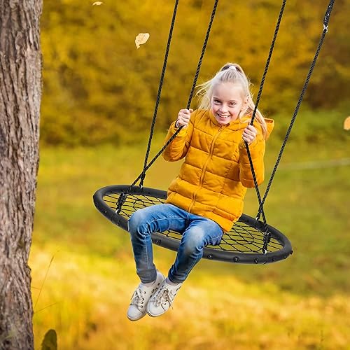 Miniatura 6 de Sorbus Saucer Tree Swing - Columpio redondo de disco para niños al aire libre  40 pulgadas resistente asiento de 220 libras  fácil de instalar