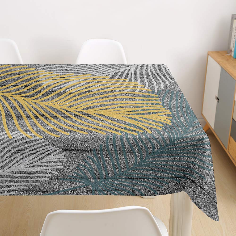 Tovaglia Rettangolare Hiser Antimacchia E Impermeabile - Grigio E Nero 140x260 Cm - Per Interni Ed Esterni