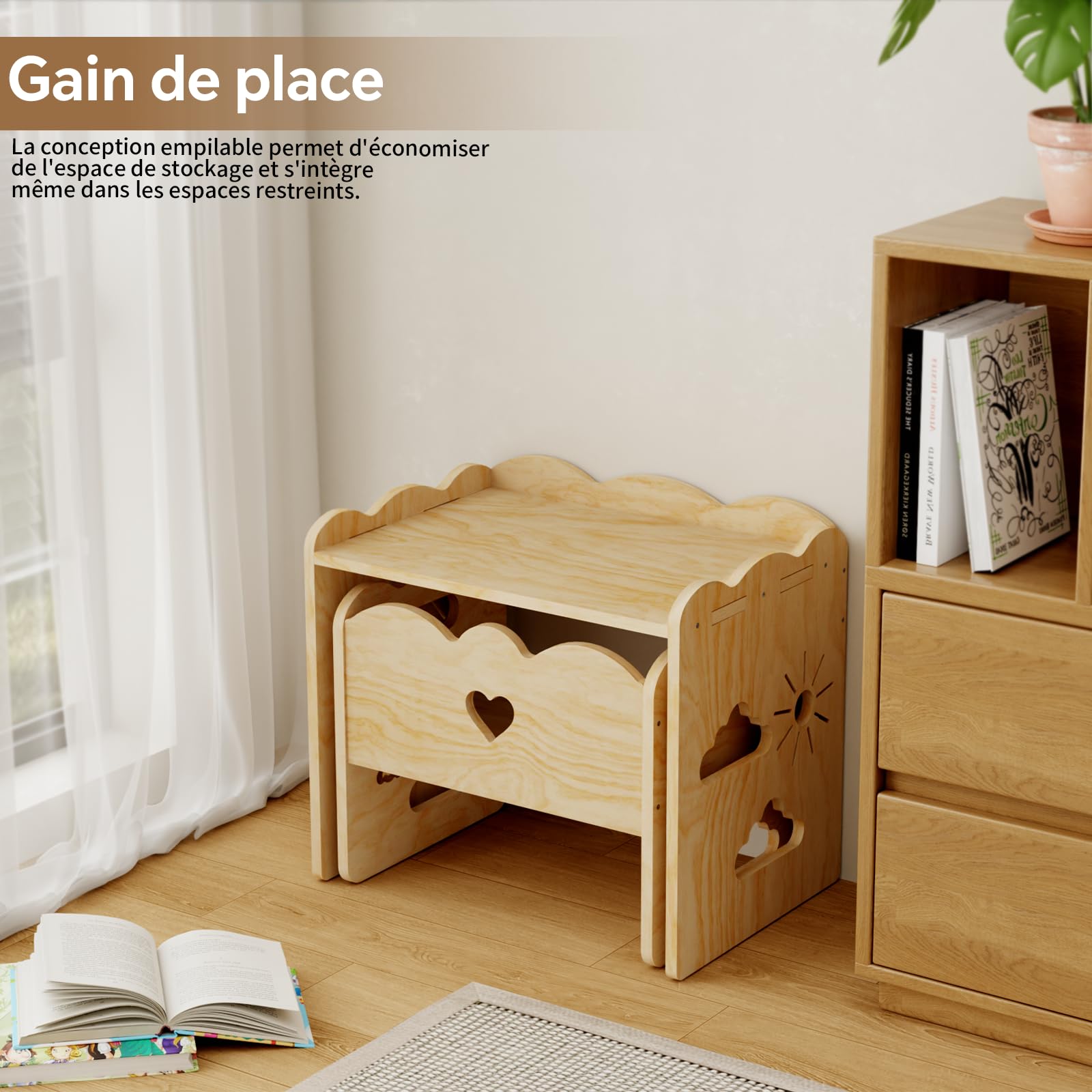 Table Et Chaise Enfant, Petite Table Montessori, Idéal pour Les Repas, l'apprentissage Et Le Jeu, Facile à Assembler