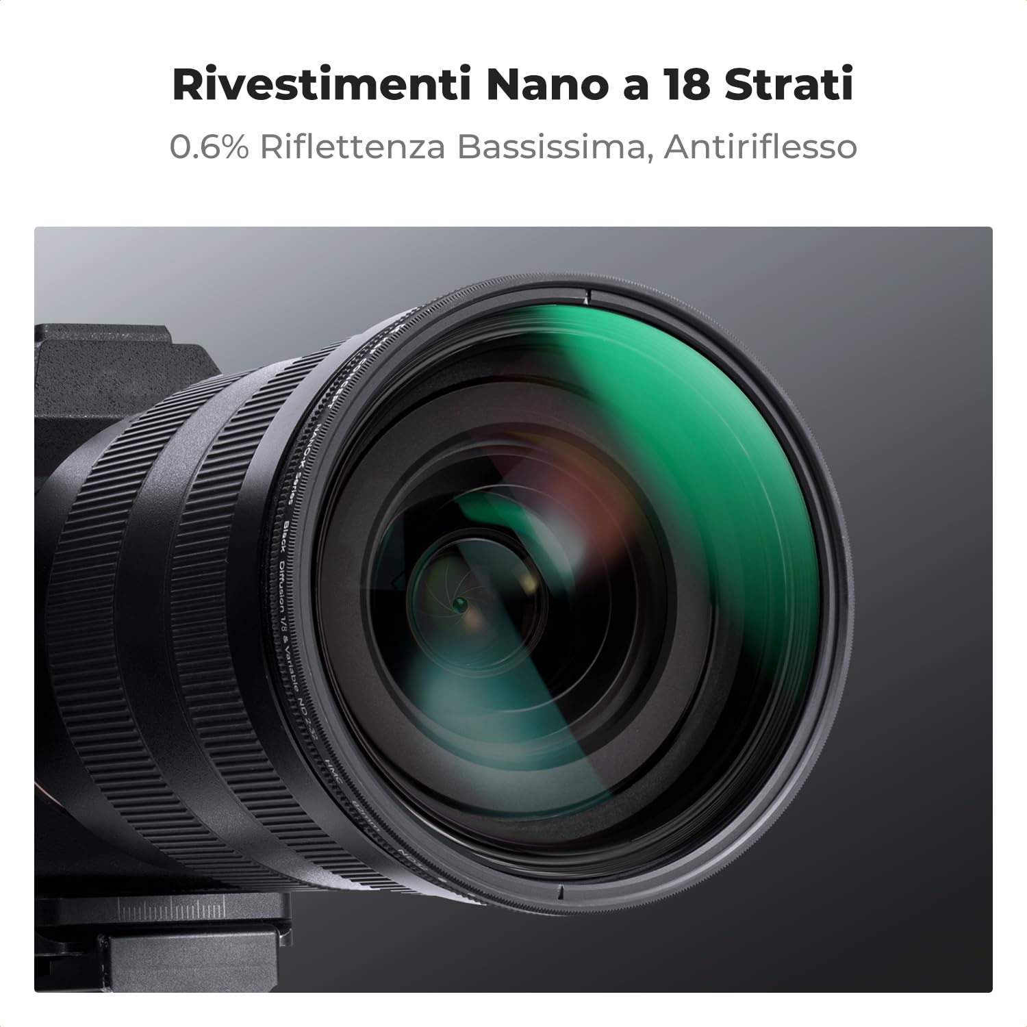 K&F CONCEPT 2 In 1 Filtro Black-Mist 1/8 & Variabile ND2-32 (5 Stop), 58mm Filtro Black Diffusion 1/8 & Densità Neutra ND in Vetro Ottico, Nano Rivestimento con 3Pcs Panno di Pulizia (Nano-K Serie)