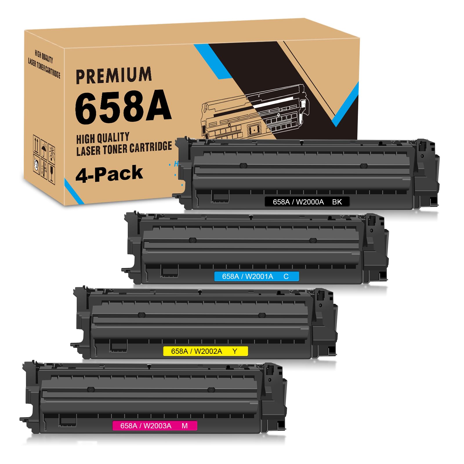 VAMTAY Remanufactured 658A Toner Cartridge Replacement for HP 658A 658 A 658X High Yield for M751 M751n M751dn Printer 4-Pack