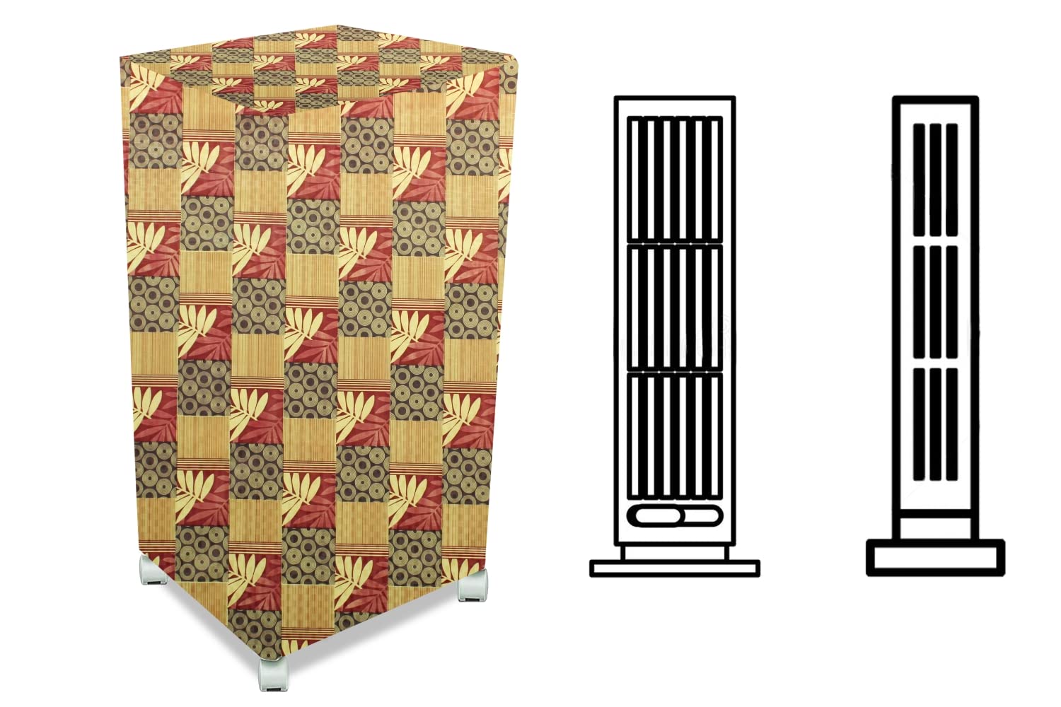 Stylista Cooler Cover Compatible for Orient Electric Arista CT5402H 54 Liter Tower Cooler Surface Pattern Yellow