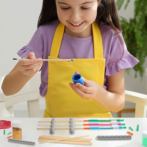 Miniatura 7 de 46 piezas de soporte de bolígrafo con purpurina epoxi UV, accesorios con fundas antiadherentes, tapones de silicona para bolígrafos, varillas de