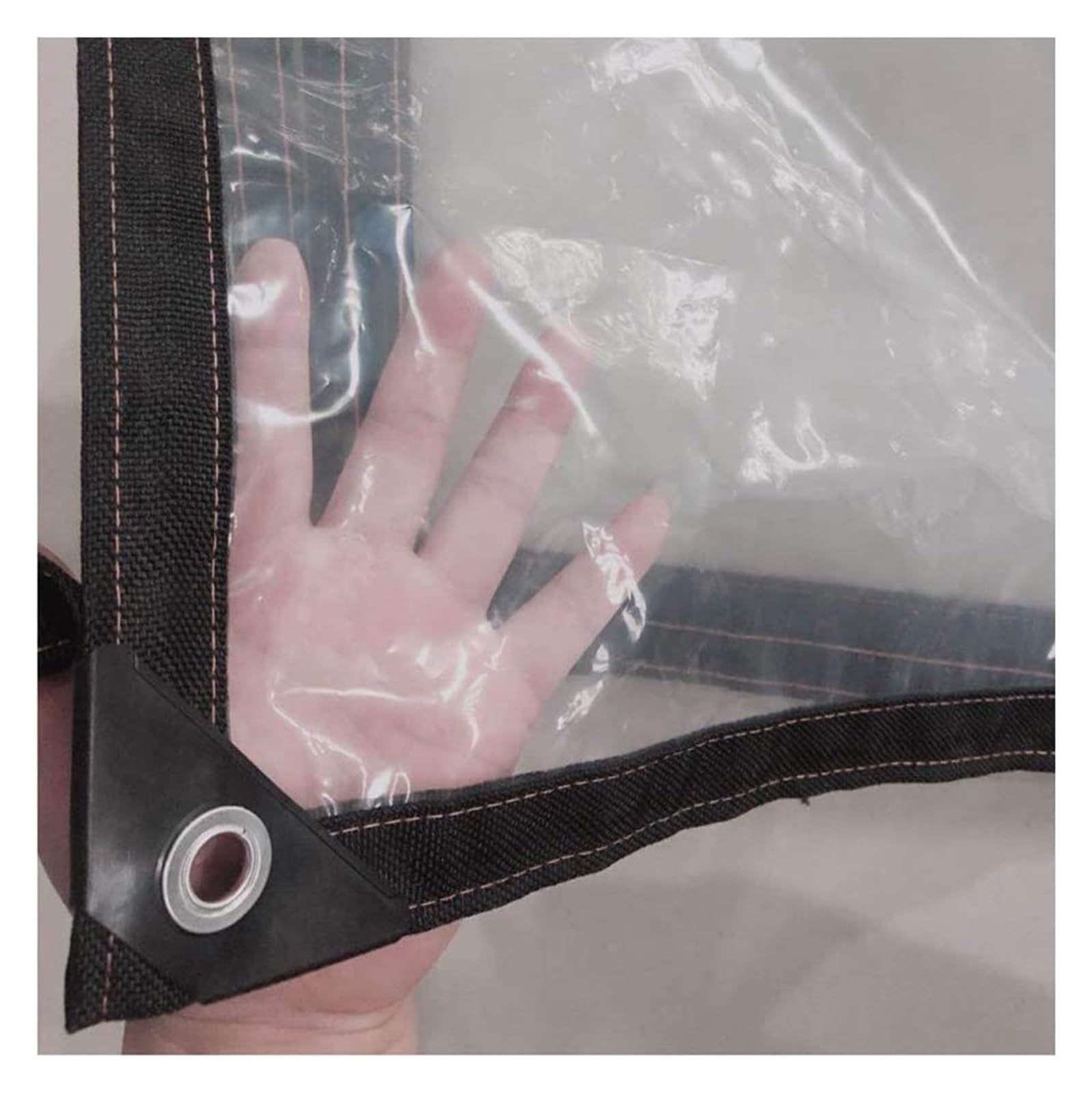 Bâche transparente imperméable en PVC avec oeillets 2x2,5m
