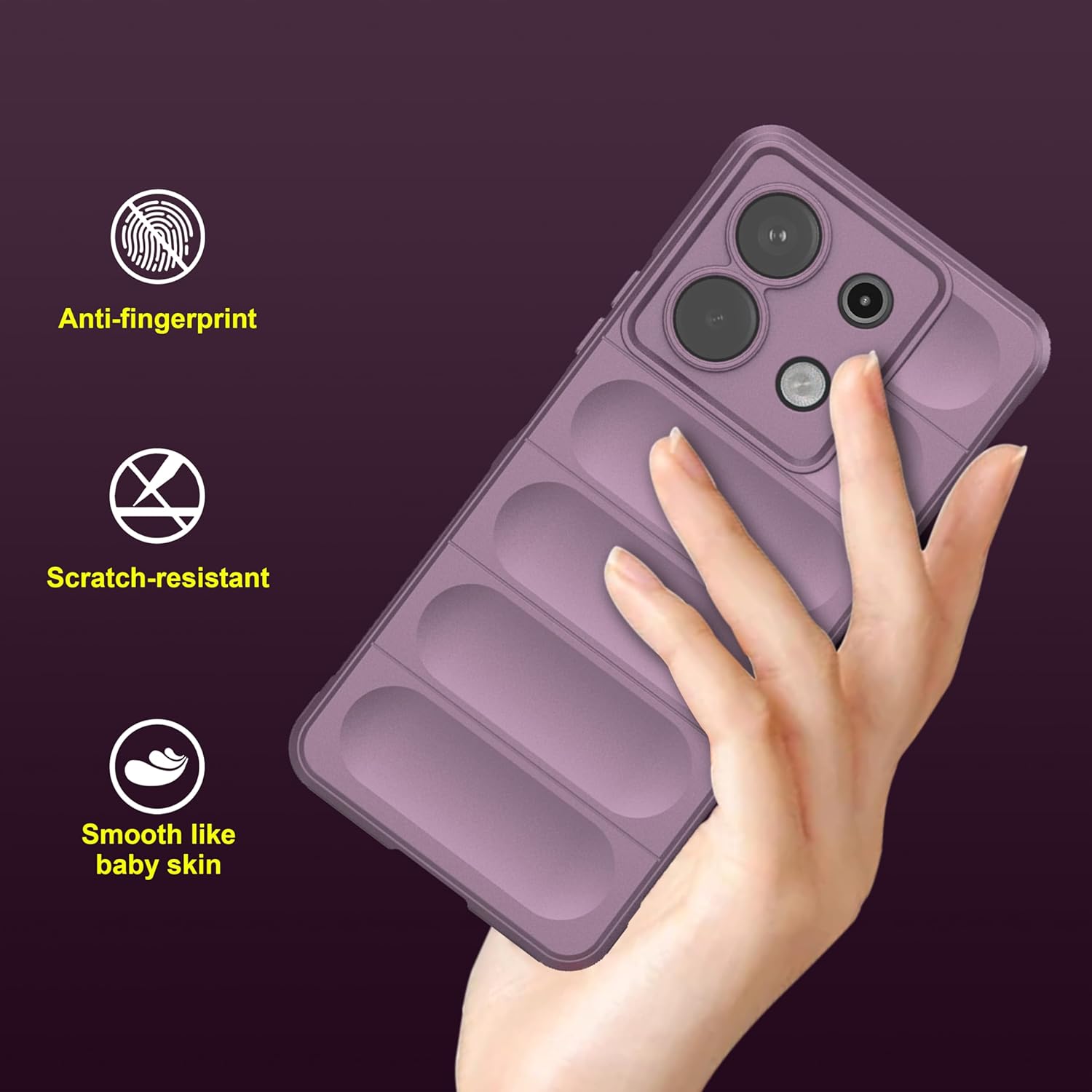 Zapcase Back Case Cover for Mi Redmi Note 13 5G | Compatible for Mi Redmi Note 13 5G Back Cover | Liquid Silicon Magic Case with Camera Protection | Lavender Zapcase Back Case Cover for Mi Redmi Note 13 5G | Compatible for Mi Redmi Note 13 5G Back Cover | Liquid Silicon Magic Case with Camera Protection | Lavender