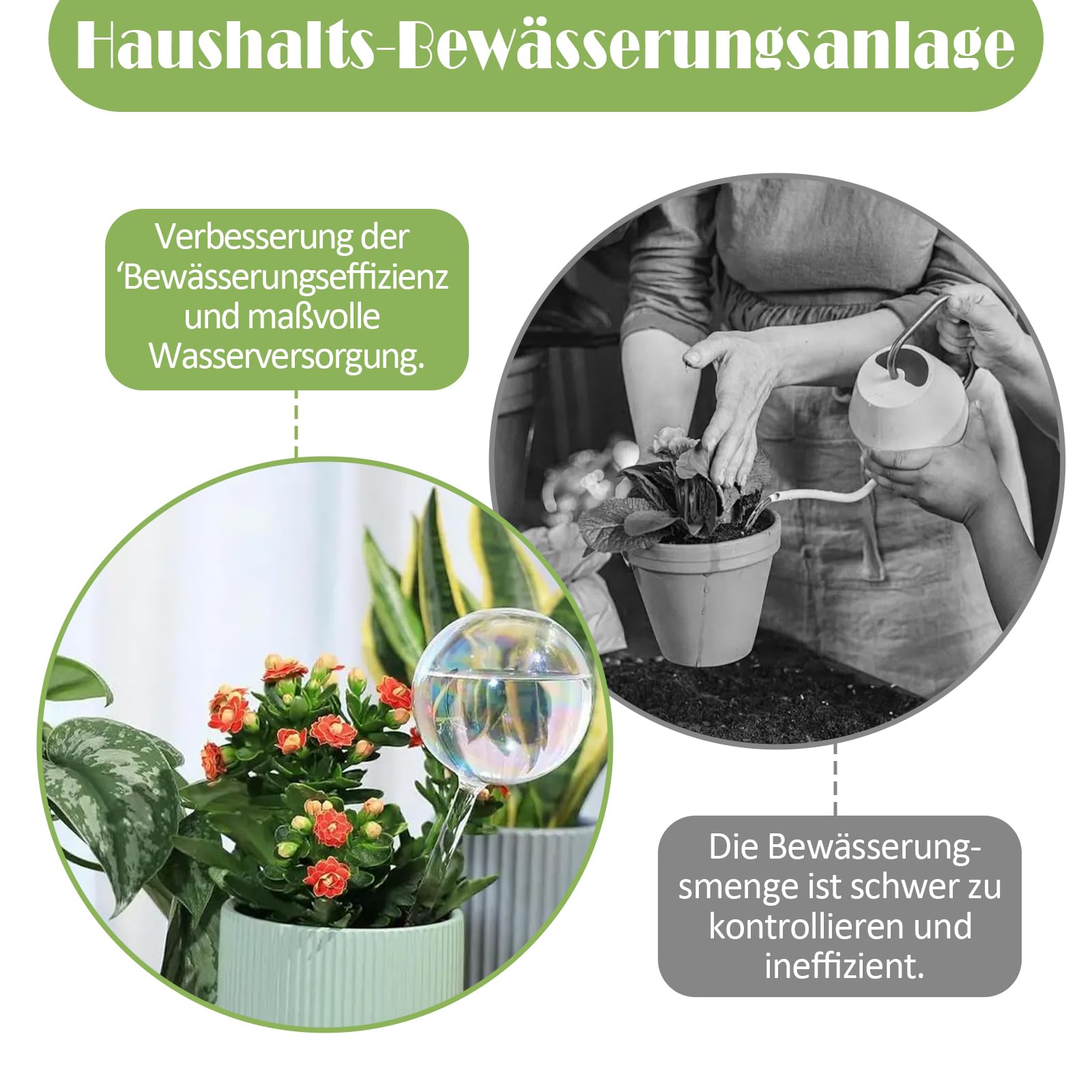 Juego de 4 bolas de riego para plantas, riego automático de plantas para plantas de interior, jardín y balcón, sistema de riego, maceta, dispensador de agua, ideal para vacaciones