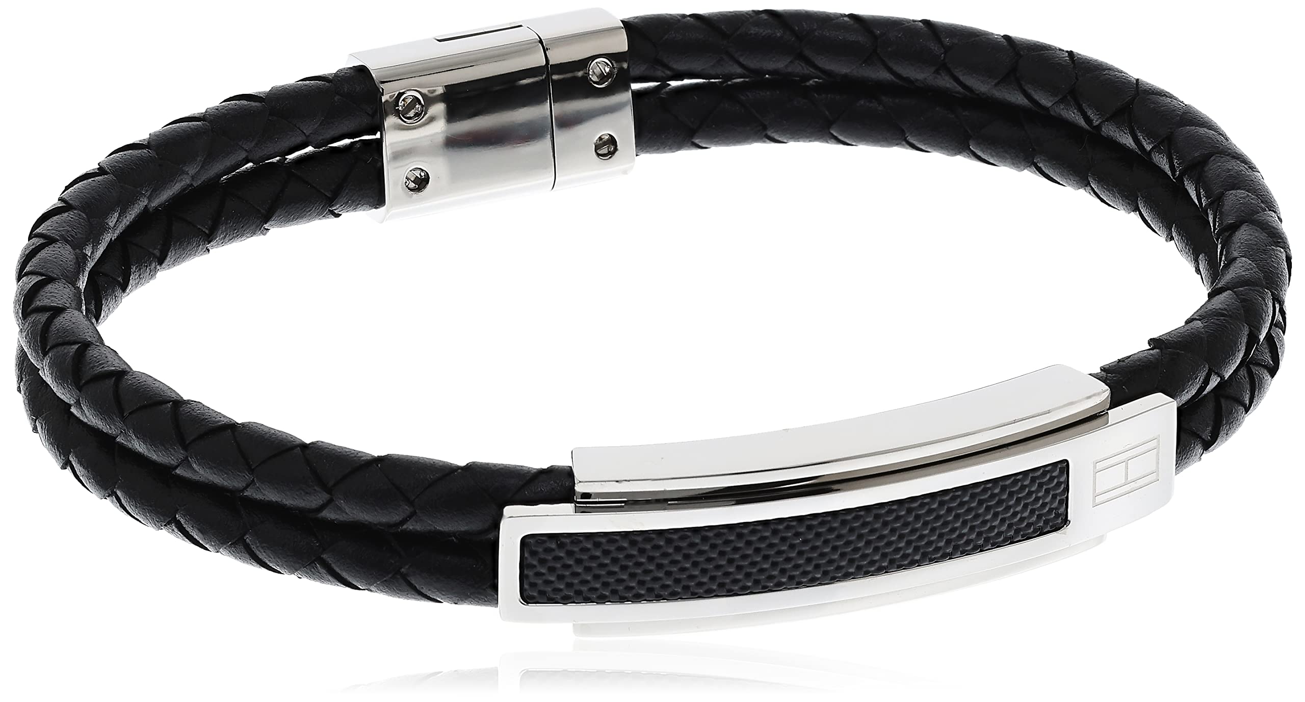 Men's Jewelry Carbon Fiber Leather Bracelet