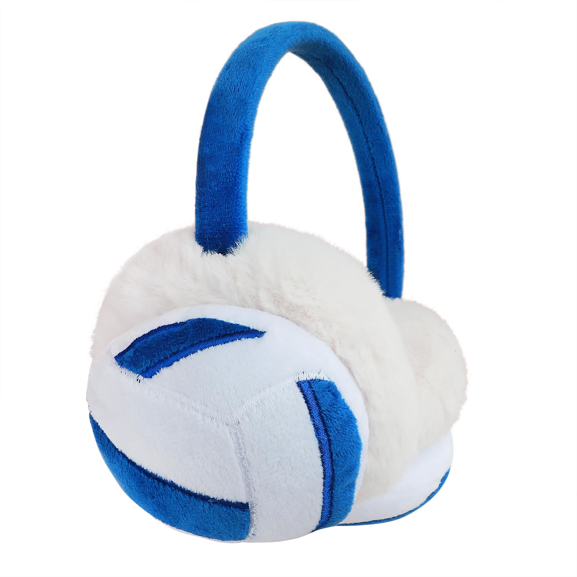 JIAHG Boys Girls Cute Cartoon Football Winter Warm Earmuffs Soft Faux Fur Ear Warmers Kids Outdoor Thermal Plush Ear Muffs