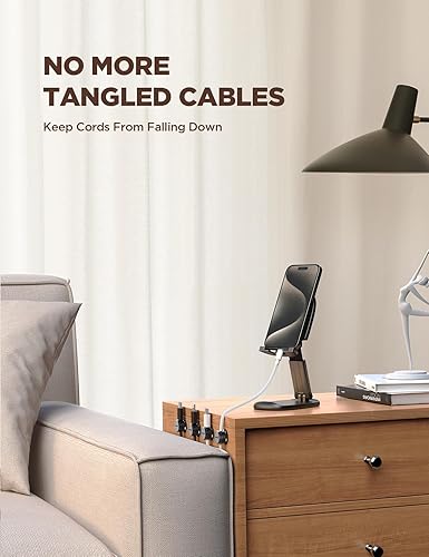 Miniatura 7 de JOYROOM - Paquete de 9 organizadores de cables para organizar cables, clips magnéticos para cables, soporte de alambre adhesivo, para debajo del