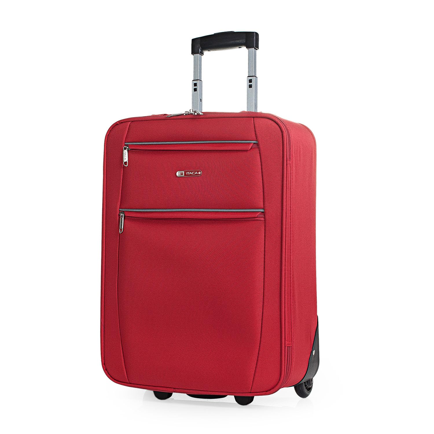 ITACA - Trolley Suitcase, 50 cm, Cabin, EVA Polyester. Hand Luggage. Half-Rigid, Resistant and Light. Telescopic Handle, 2 Handles and 2 Wheels. Low Cost Flights T71950, Color Red