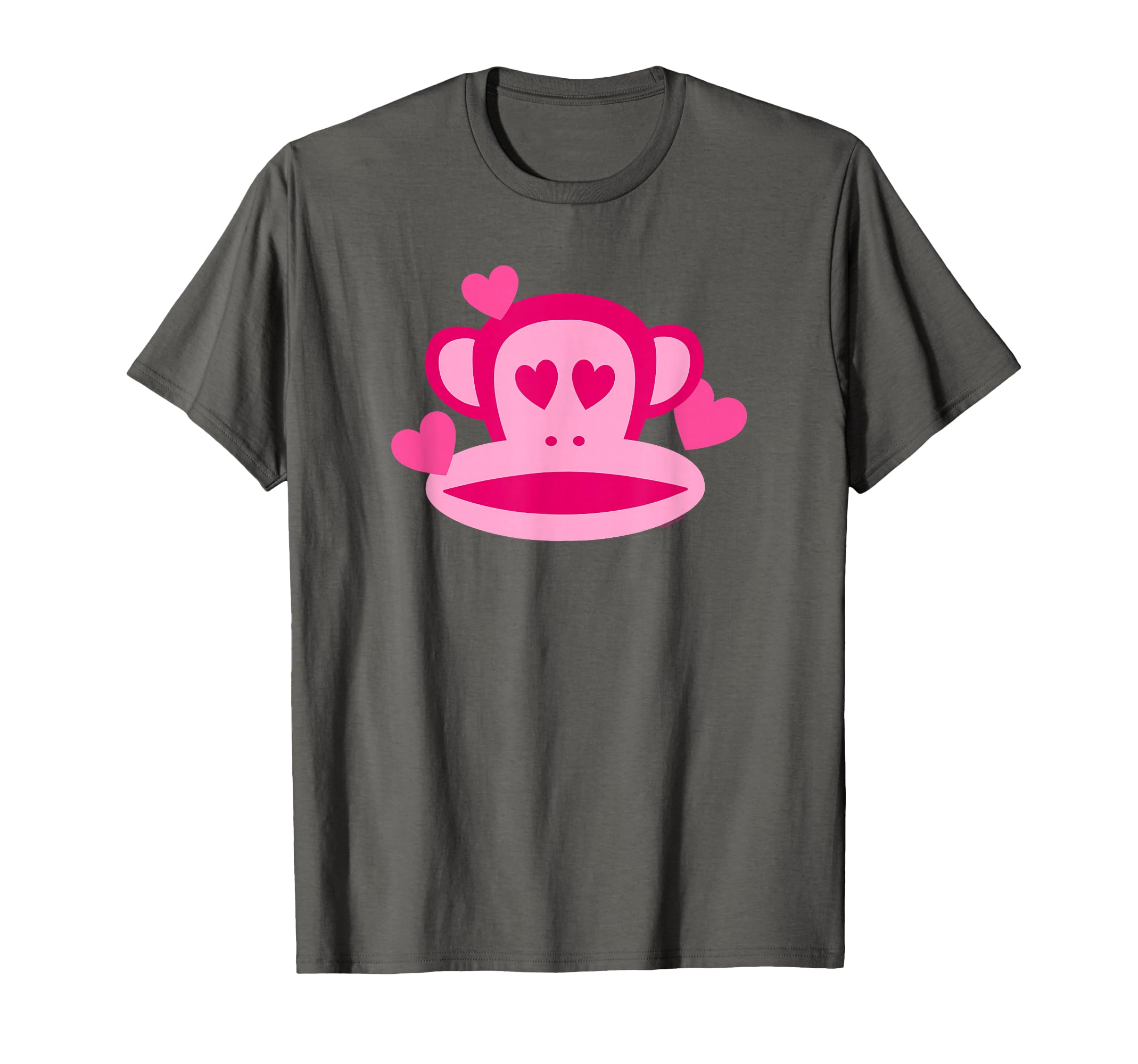 Adult Unisex Valentine's Day T-Shirt, Small, Grey, Short Sleeve, Classic Fit, Julius the Monkey Logo