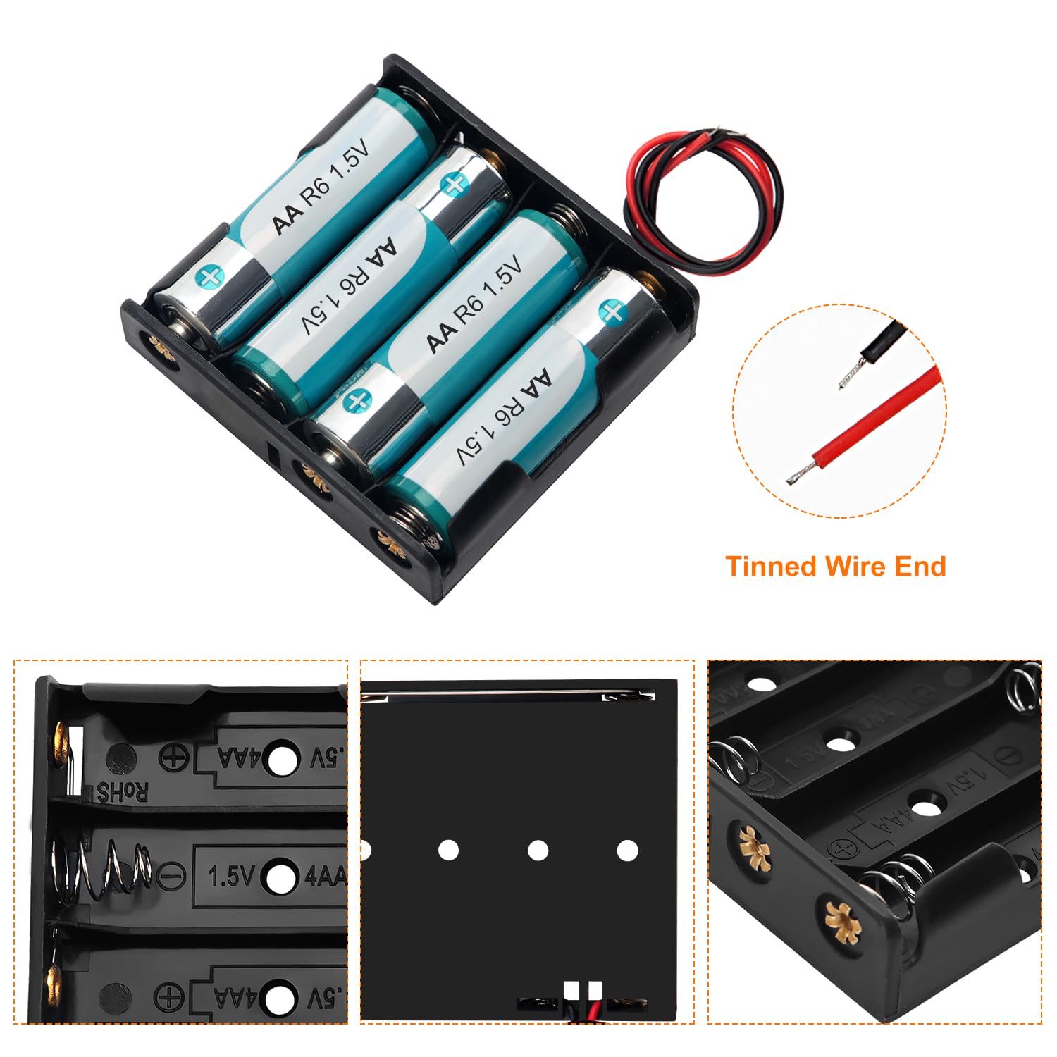Porte-piles Pour 3 Piles AAA - Connexion Série 4,5V - Câble 10cm - Pour Projets électroniques Et Remplacement