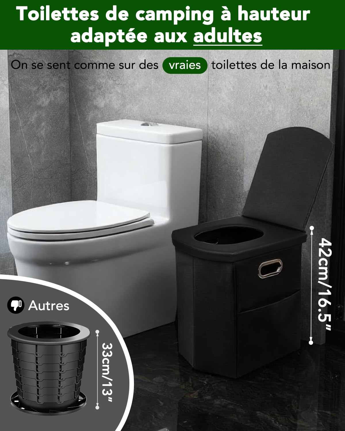 E EASTSTORM Toilette Portable Camping Car, Pot de Chambre Adulte