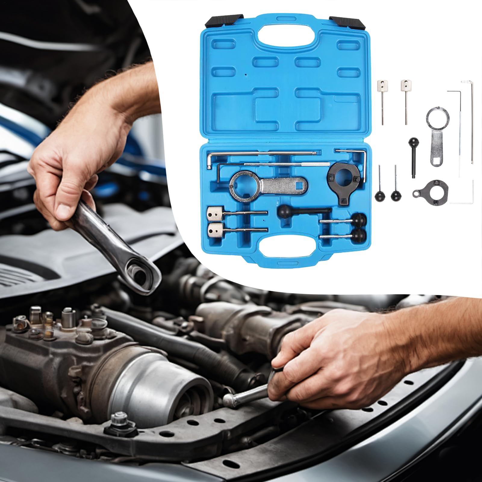 JINGLING ?dzie do regulacji i blokowania paska silnika, zestaw ? do | regulacji i blokady silnika - do ustawiania wa?ka rozrz?du i prac steruj?cych