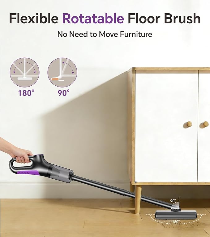 Aspiradora Inalámbrica Escoba con Potente Succión 15000Pa y miniatura 4